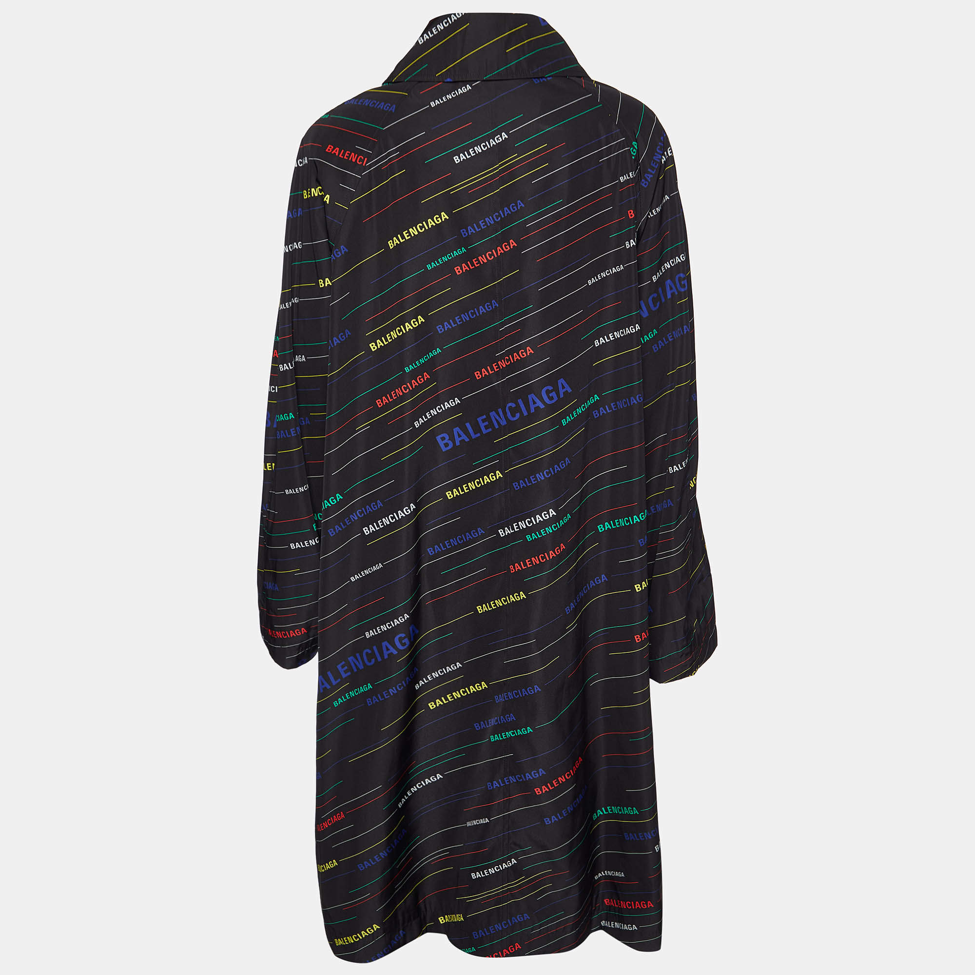 Balenciaga Black/White Houndstooth Wool Oversize Coat S