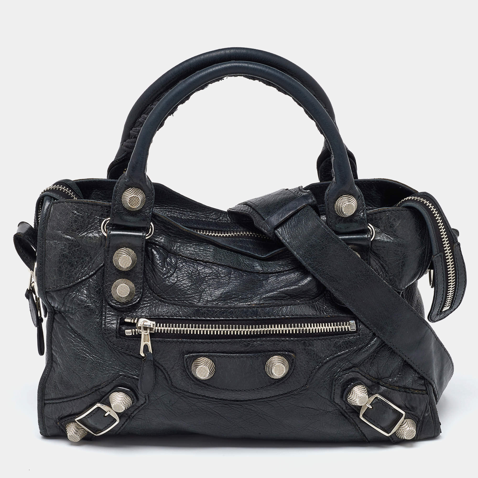 Pre Owned Balenciaga Deep Green Leather GSH Classic City Bag