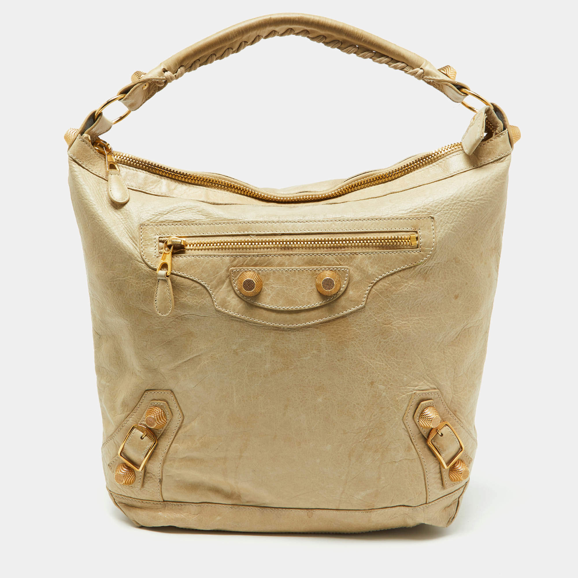 Balenciaga Beige Leather GGH Day Hobo