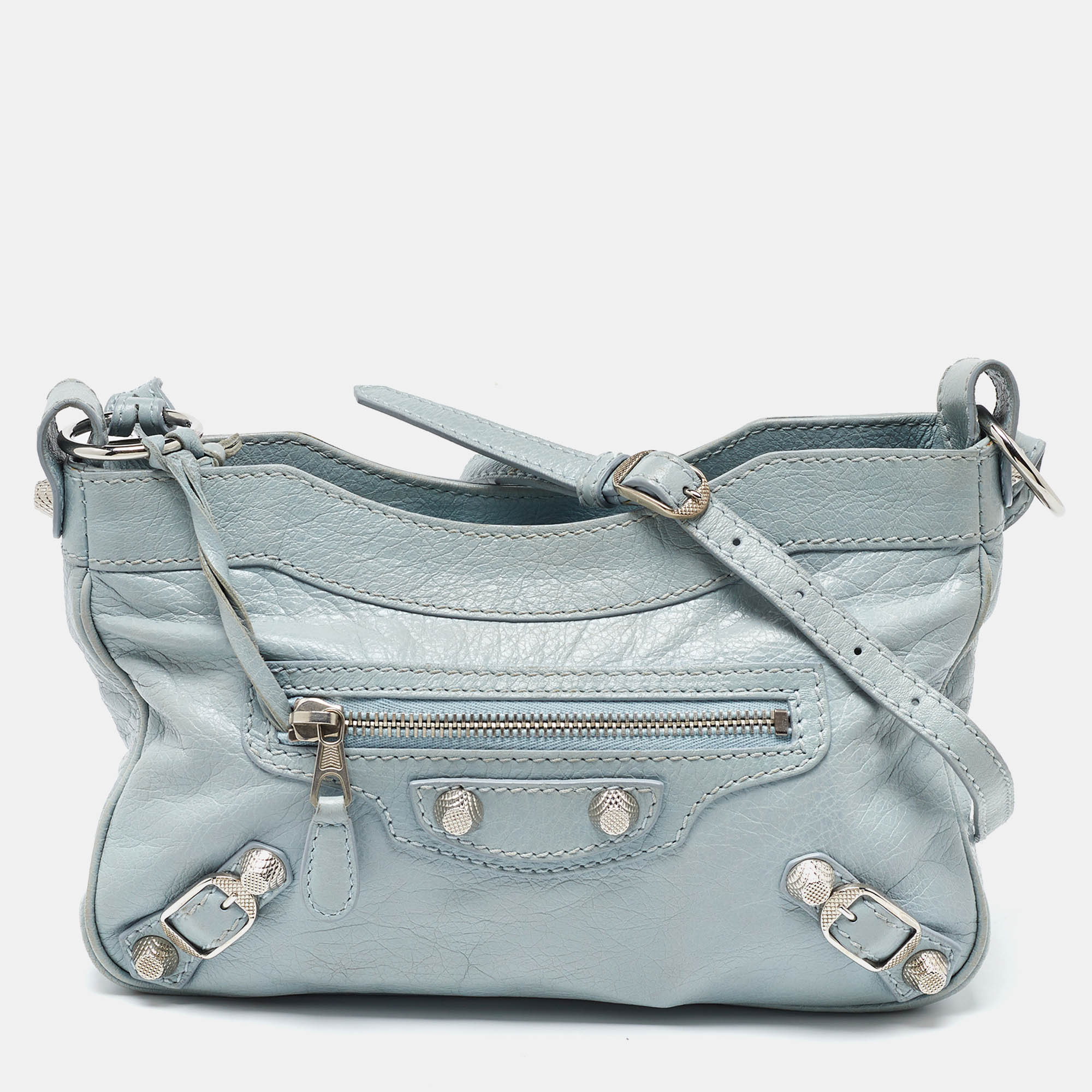 مملوكة مسبقًا Balenciaga Blue Leather Classic Hip Crossbody Bag