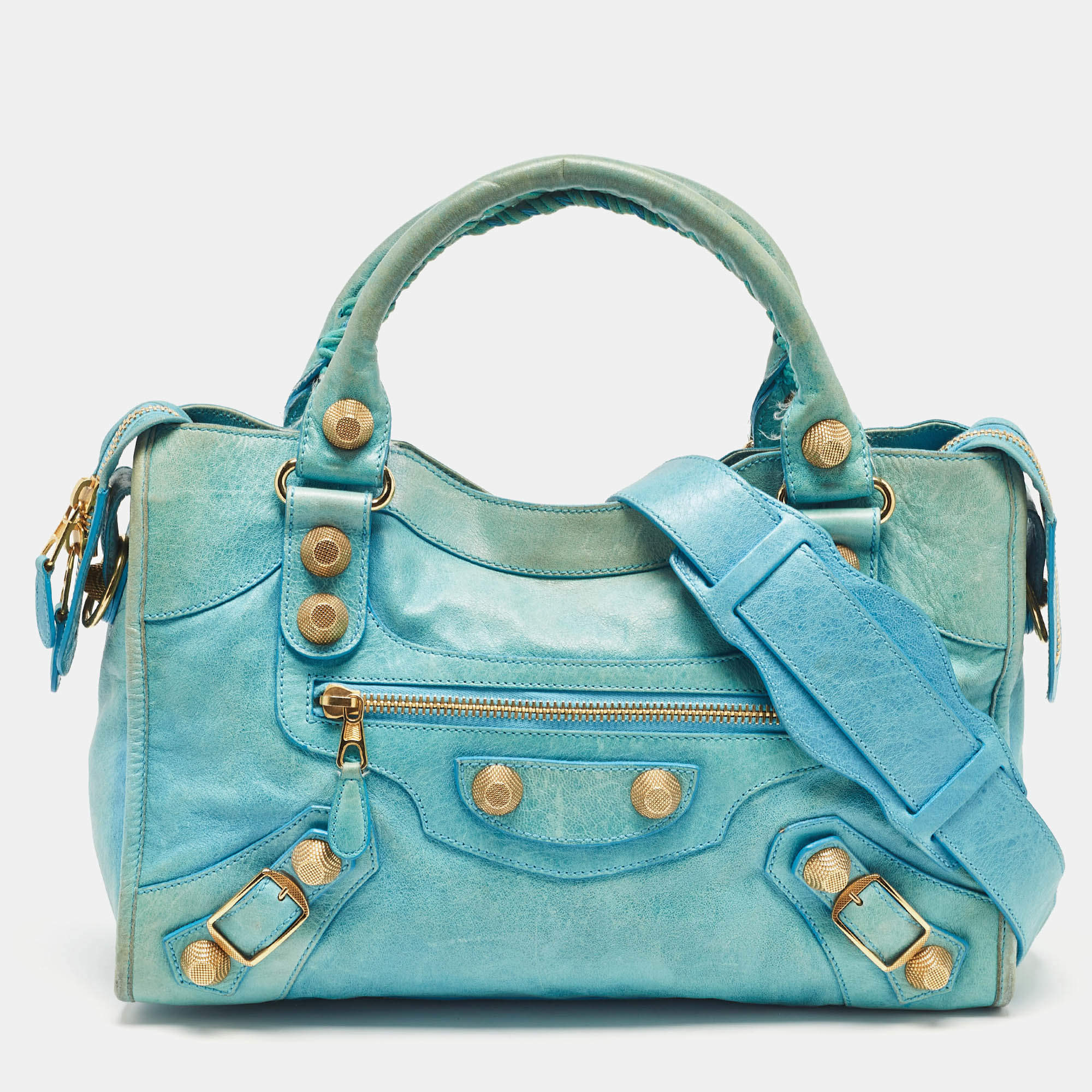 Balenciaga Blue Leather GGH Motorcycle City Bag Balenciaga | TLC