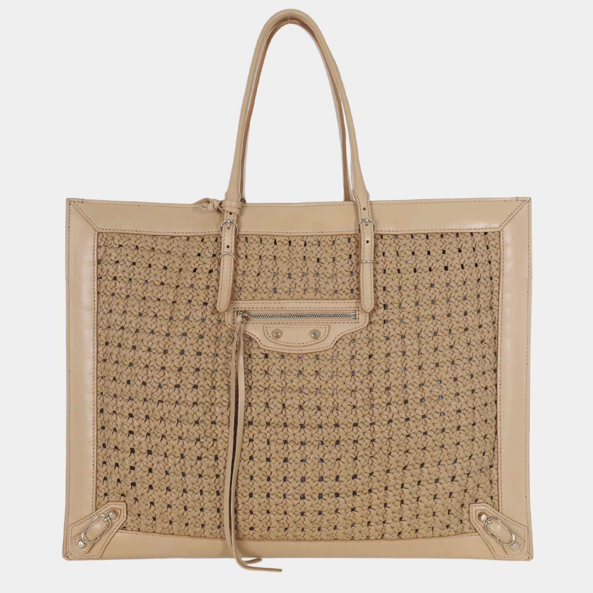 Balenciaga Papier A4 Leather Crochet Tote Bag