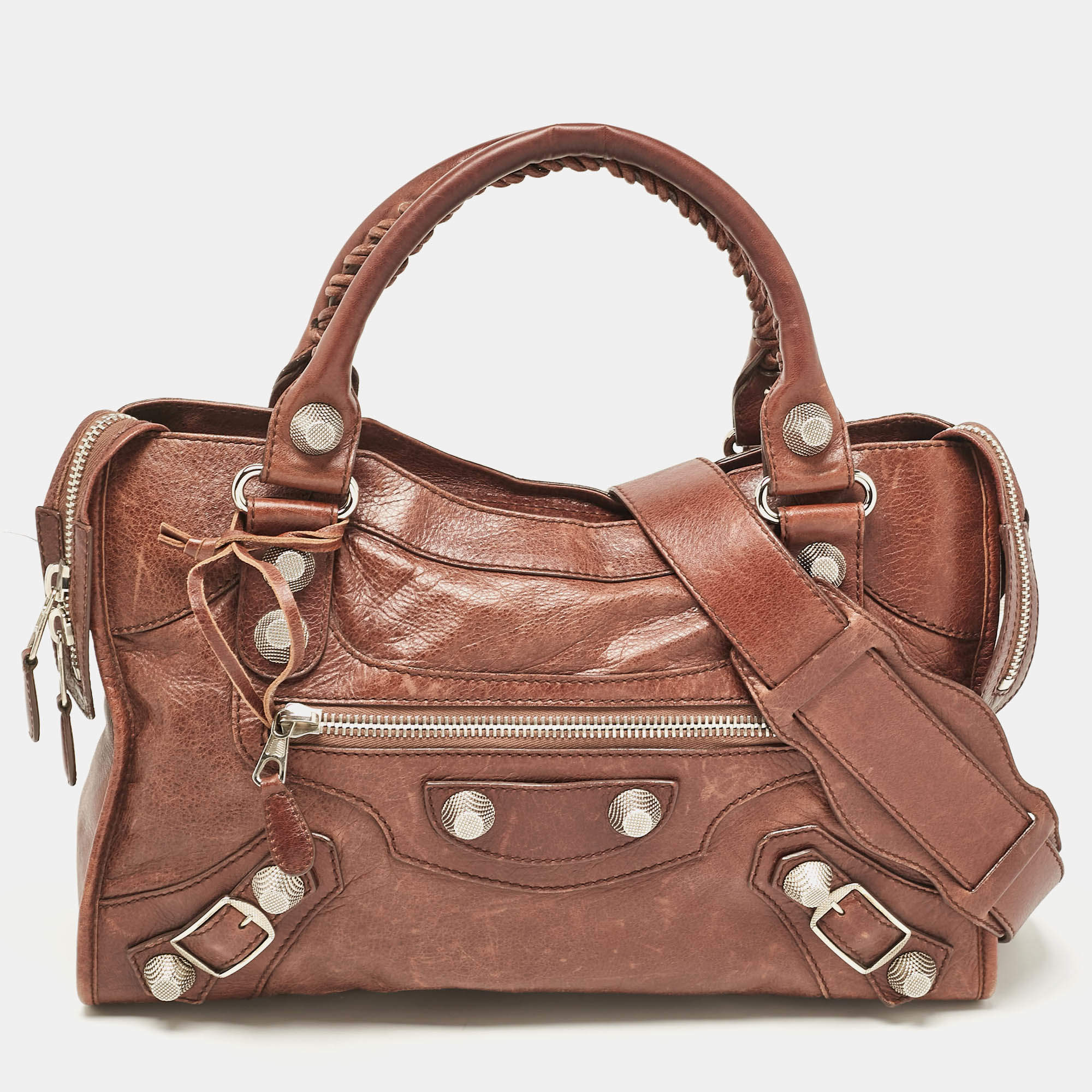 مملوكة مسبقًا Balenciaga Brown Leather SGH Classic City Tote