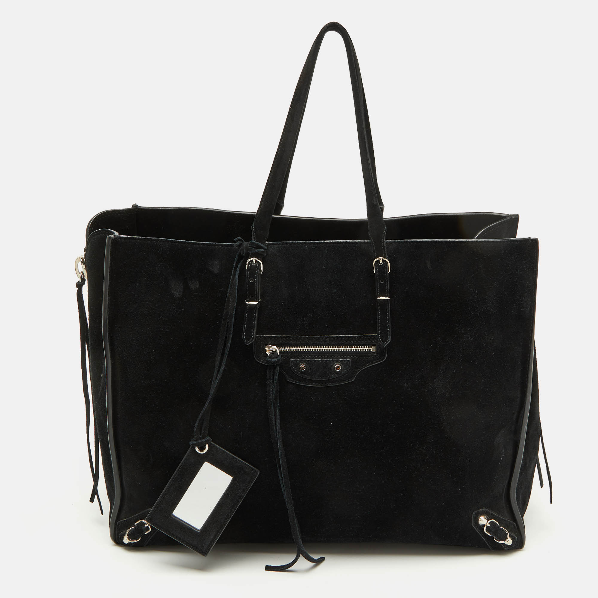 مملوكة مسبقًا Balenciaga Black Suede Papier A4 Tote