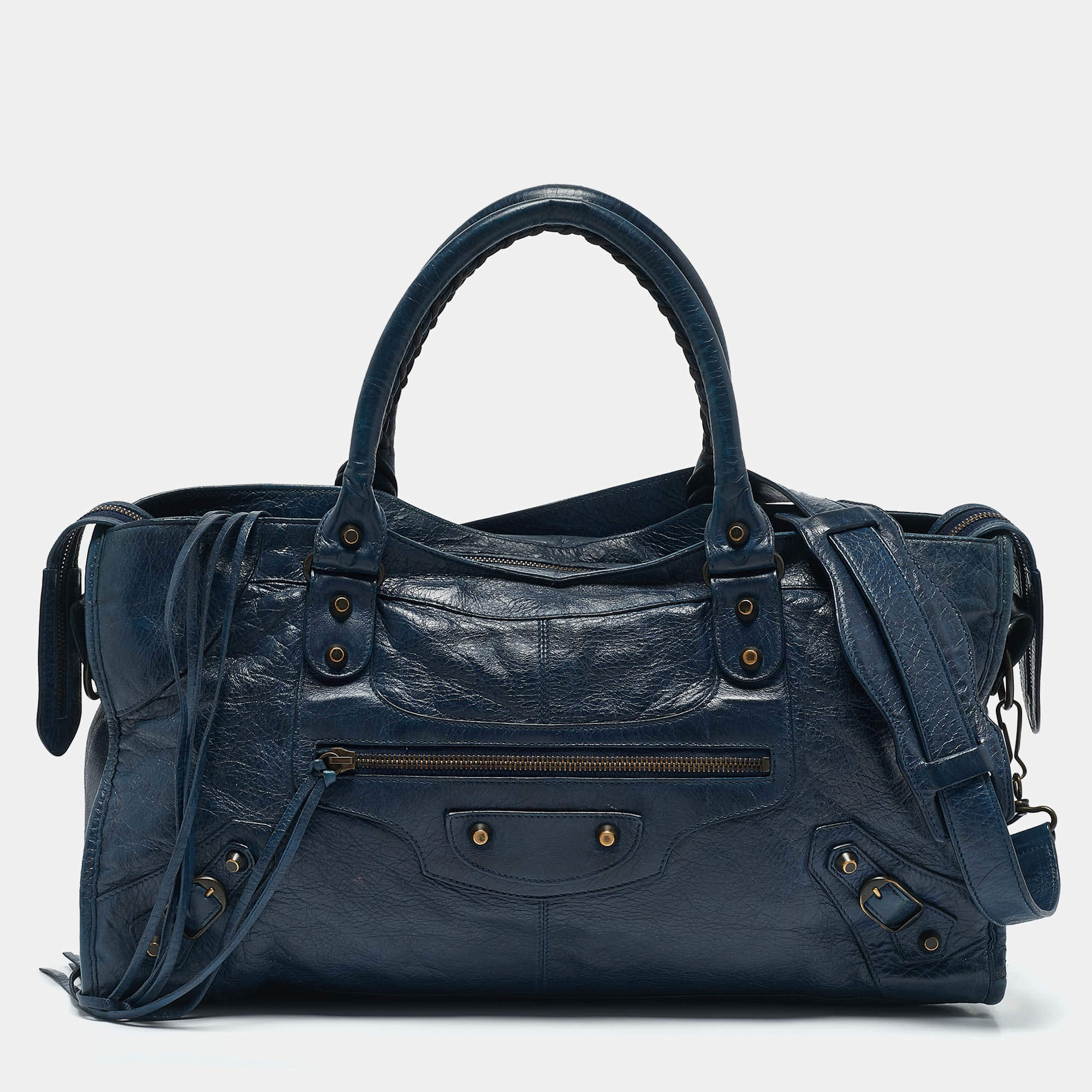 Balenciaga Navy Blue Leather RH Part Time Bag