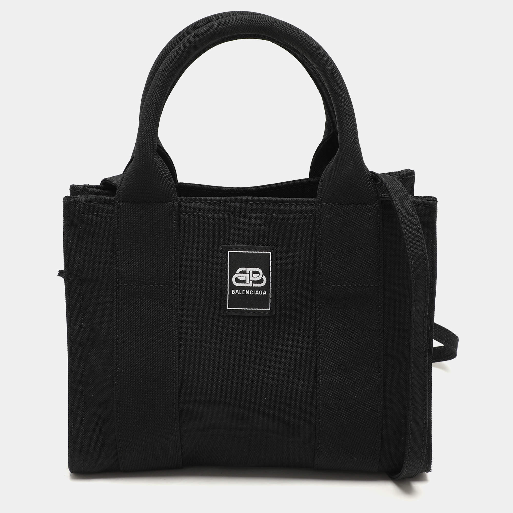 Balenciaga Black Nylon XS Trade East-West Tote