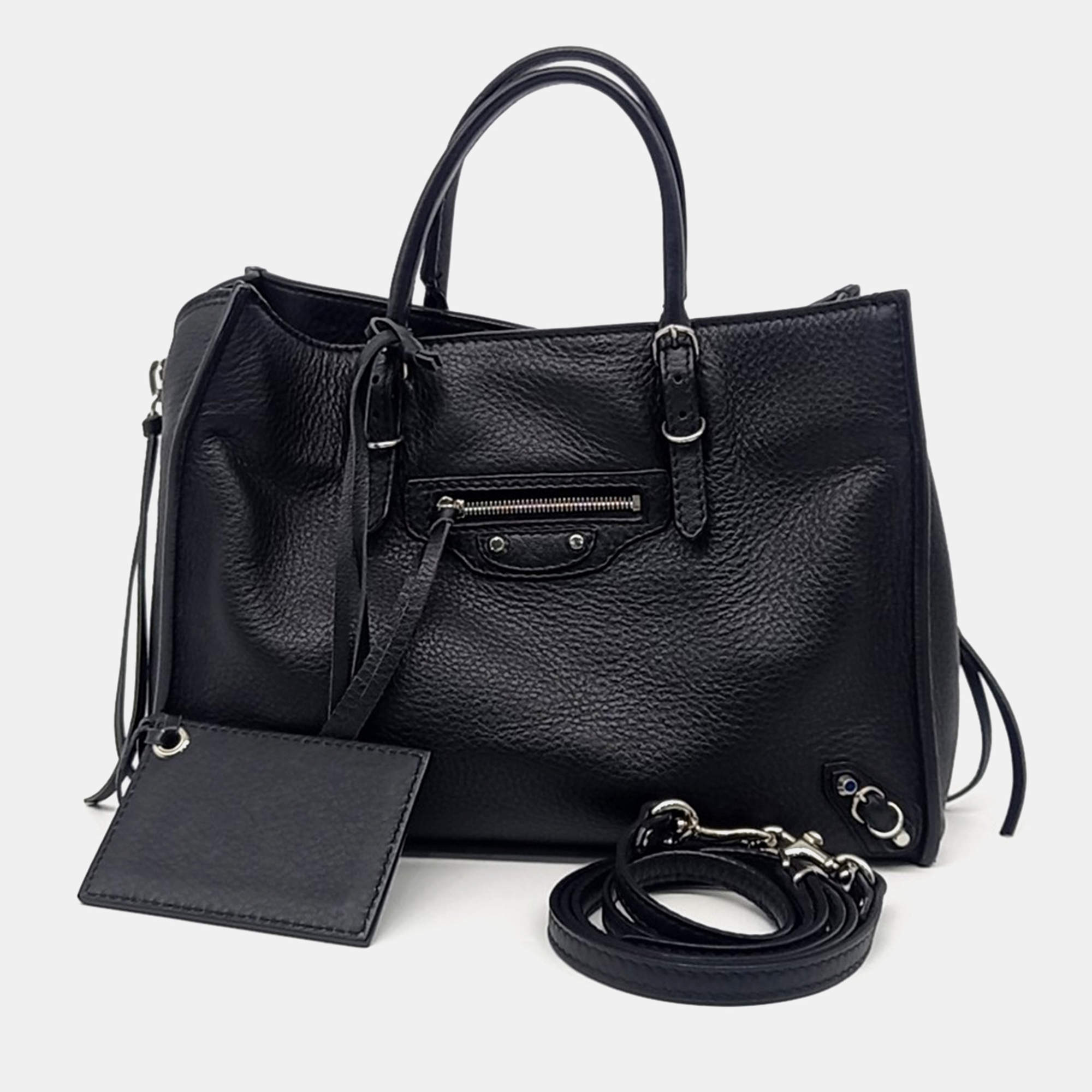 Balenciaga Black Leather Papier A6 bag