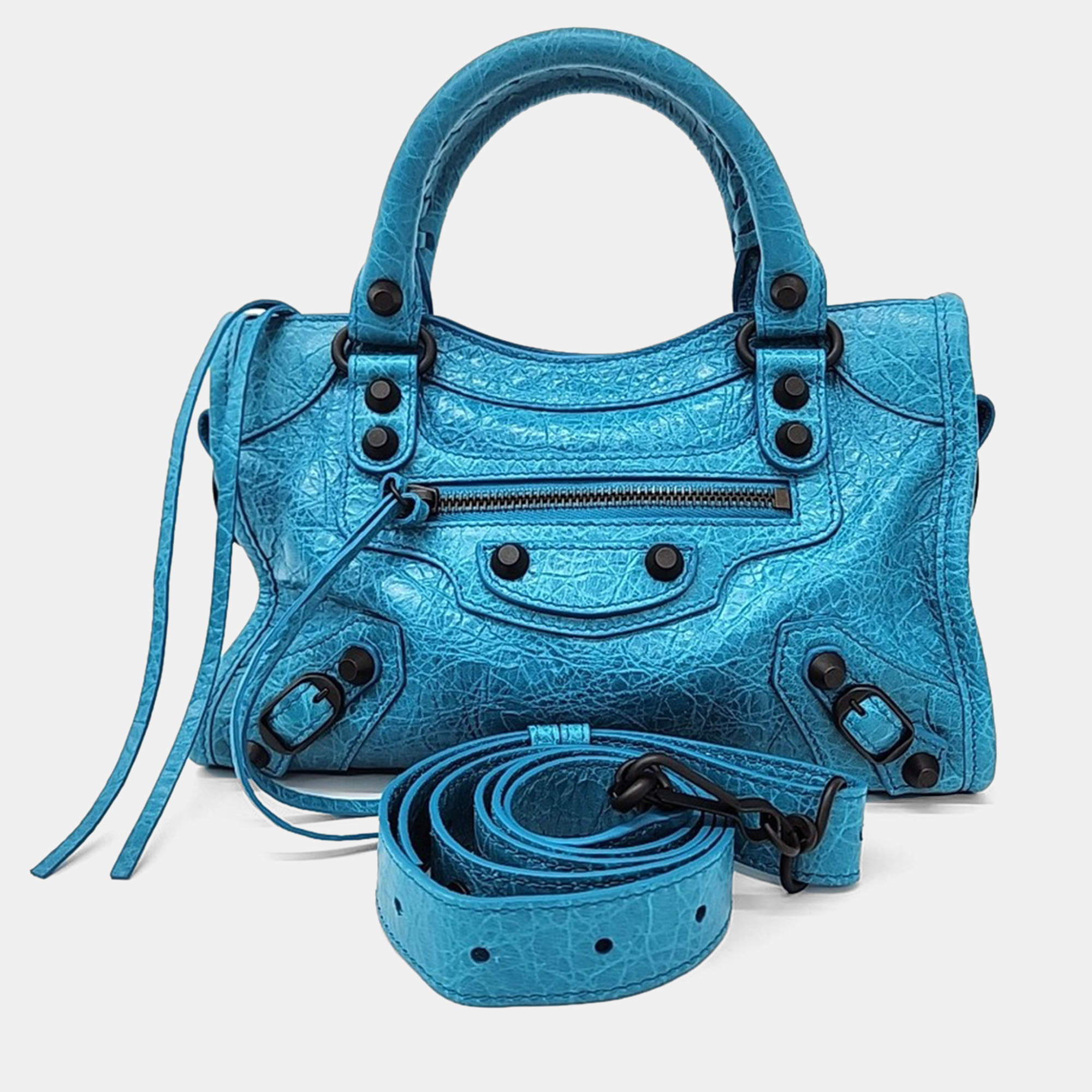 Balenciaga Blue Leather Le City Mini Bag