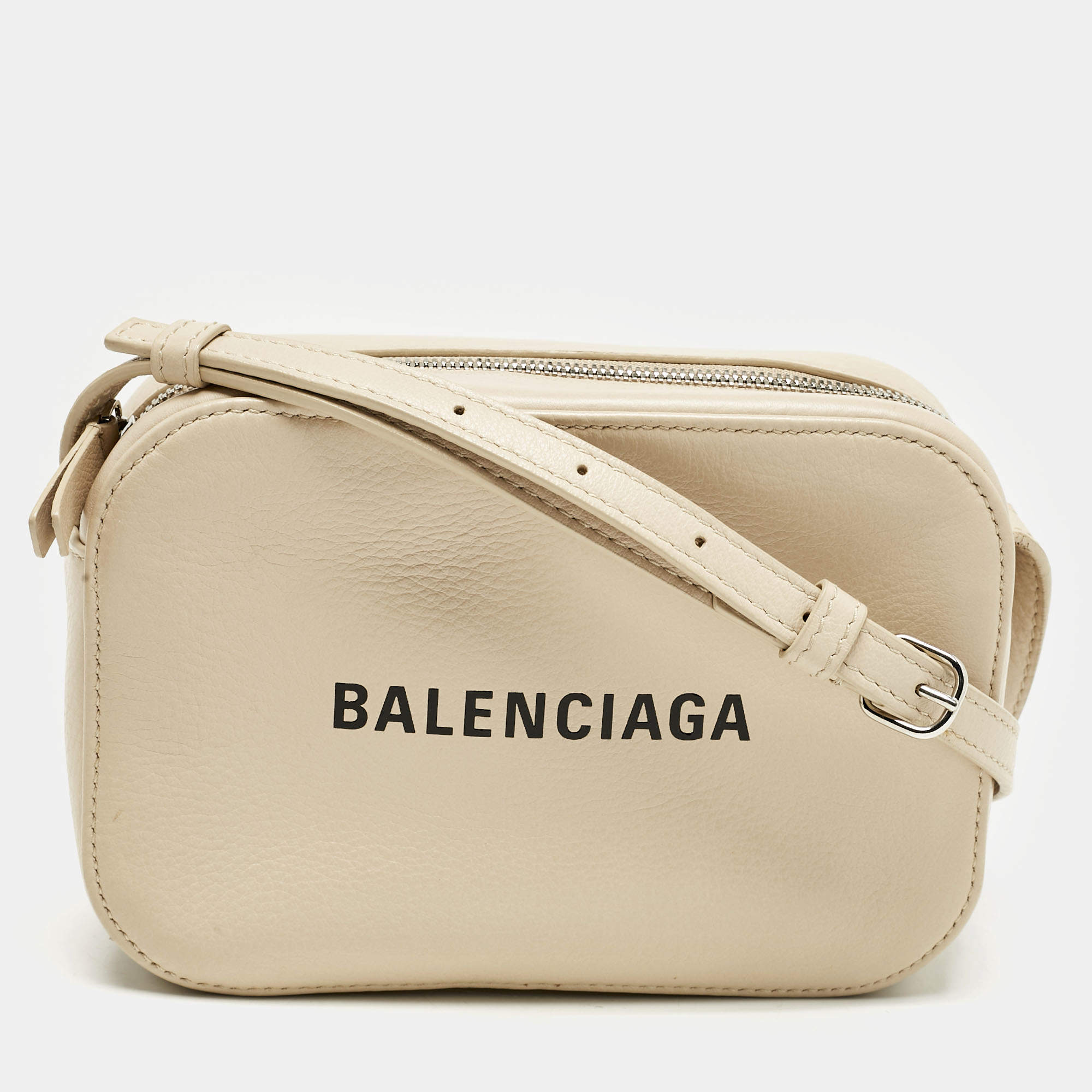 Balenciaga Beige Leather XS Everyday Camera Crossbody Bag