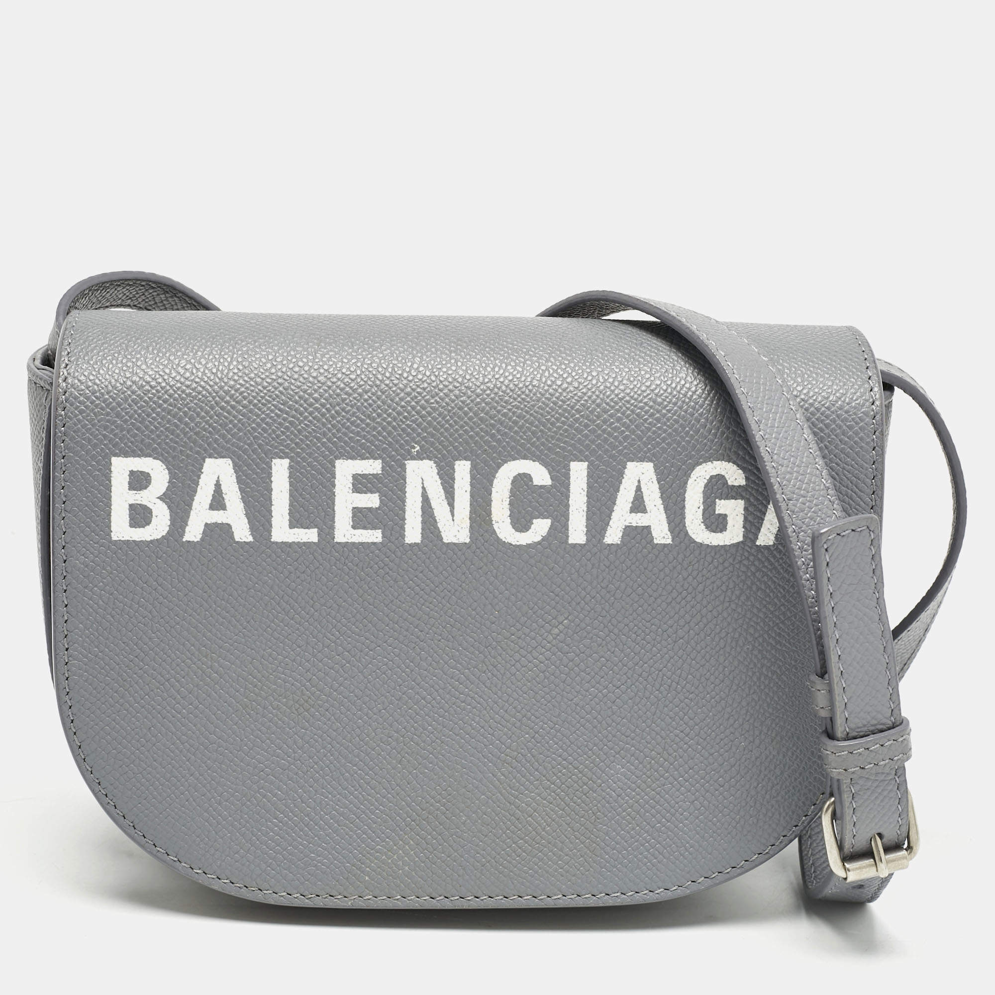 Balenciaga Grey Leather XS Ville Day Crossbody Bag