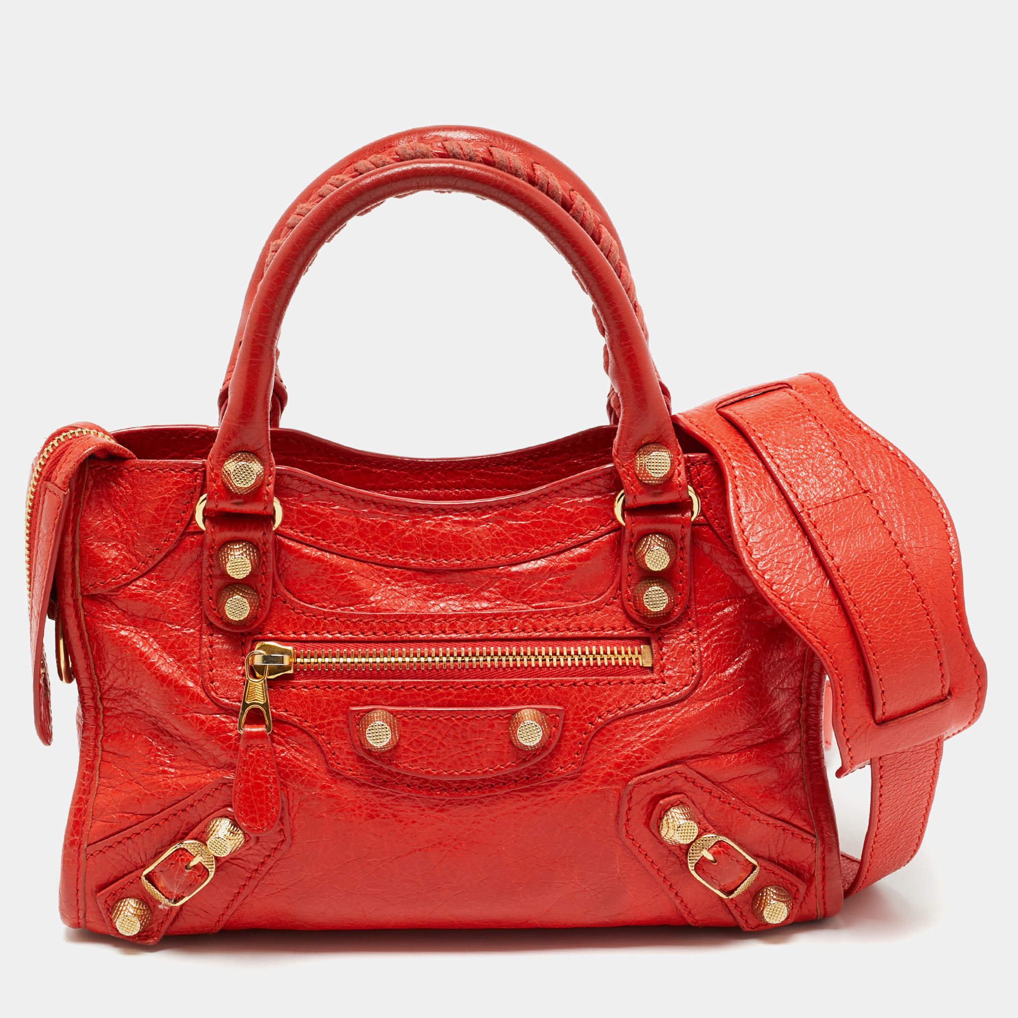Pre Owned Balenciaga Rose Corail Leather Mini Classic City Bag