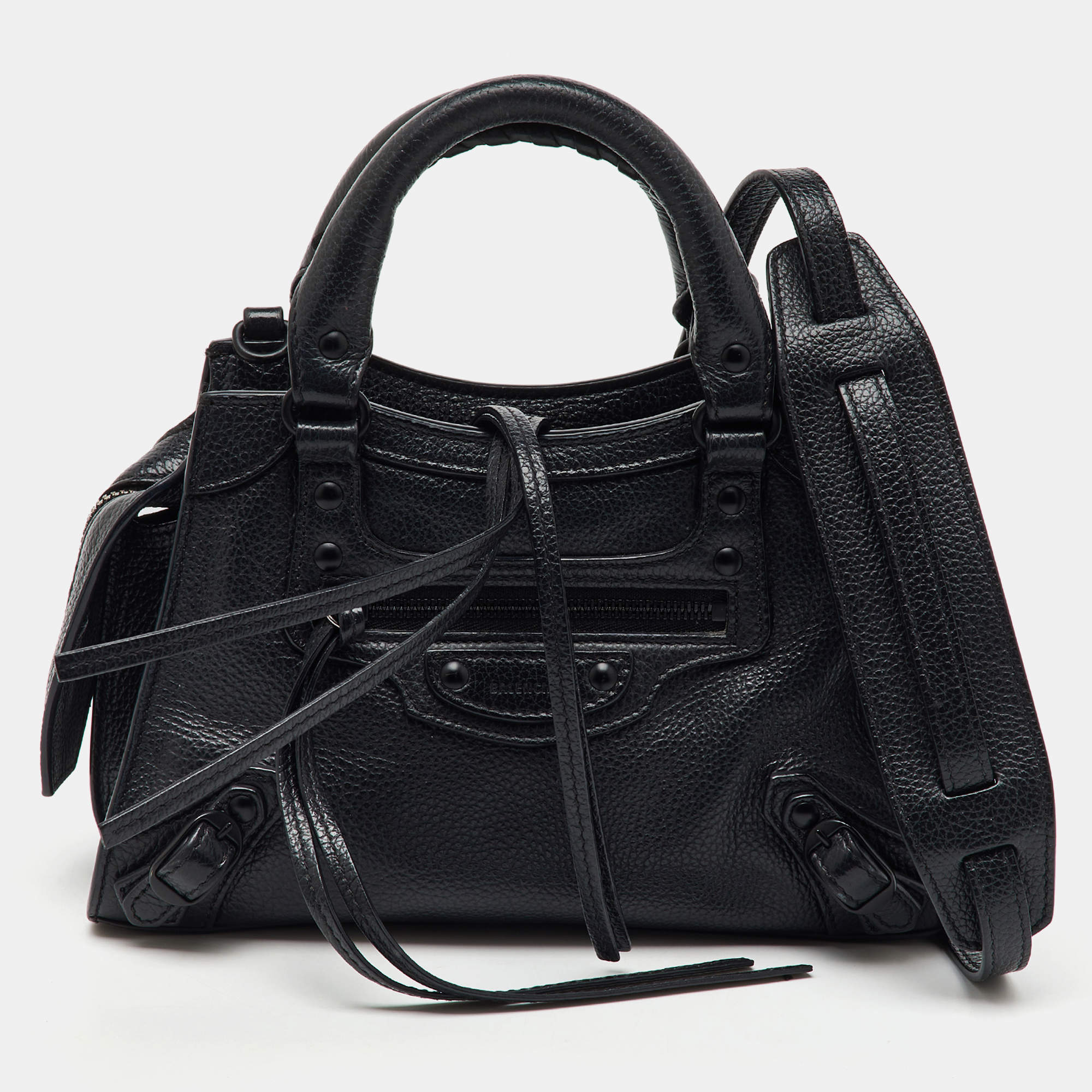 Balenciaga Black Leather Mini Neo Classic City Shoulder Bag
