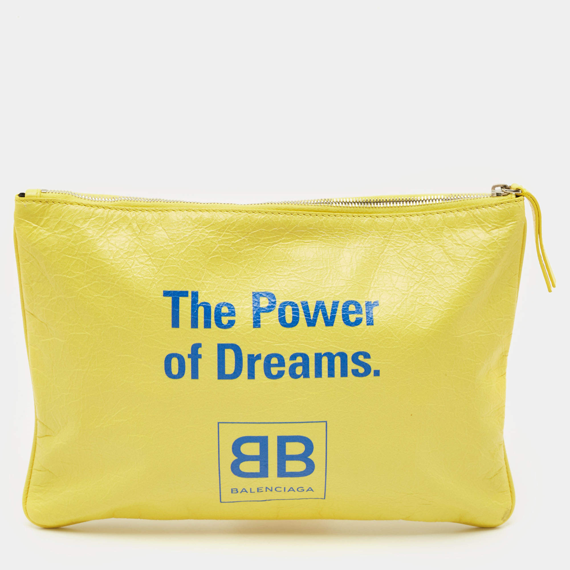 Balenciaga Yellow Leather The Power Of Dreams Pouch