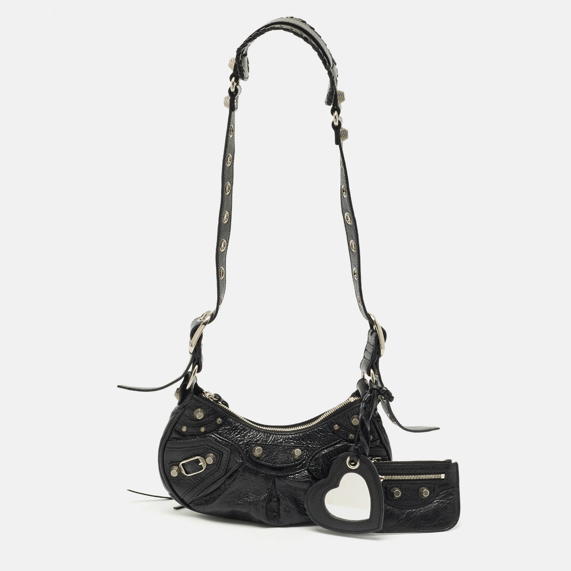 Pre Owned Balenciaga Black Leather XS Le Cagole Shoulder Bag