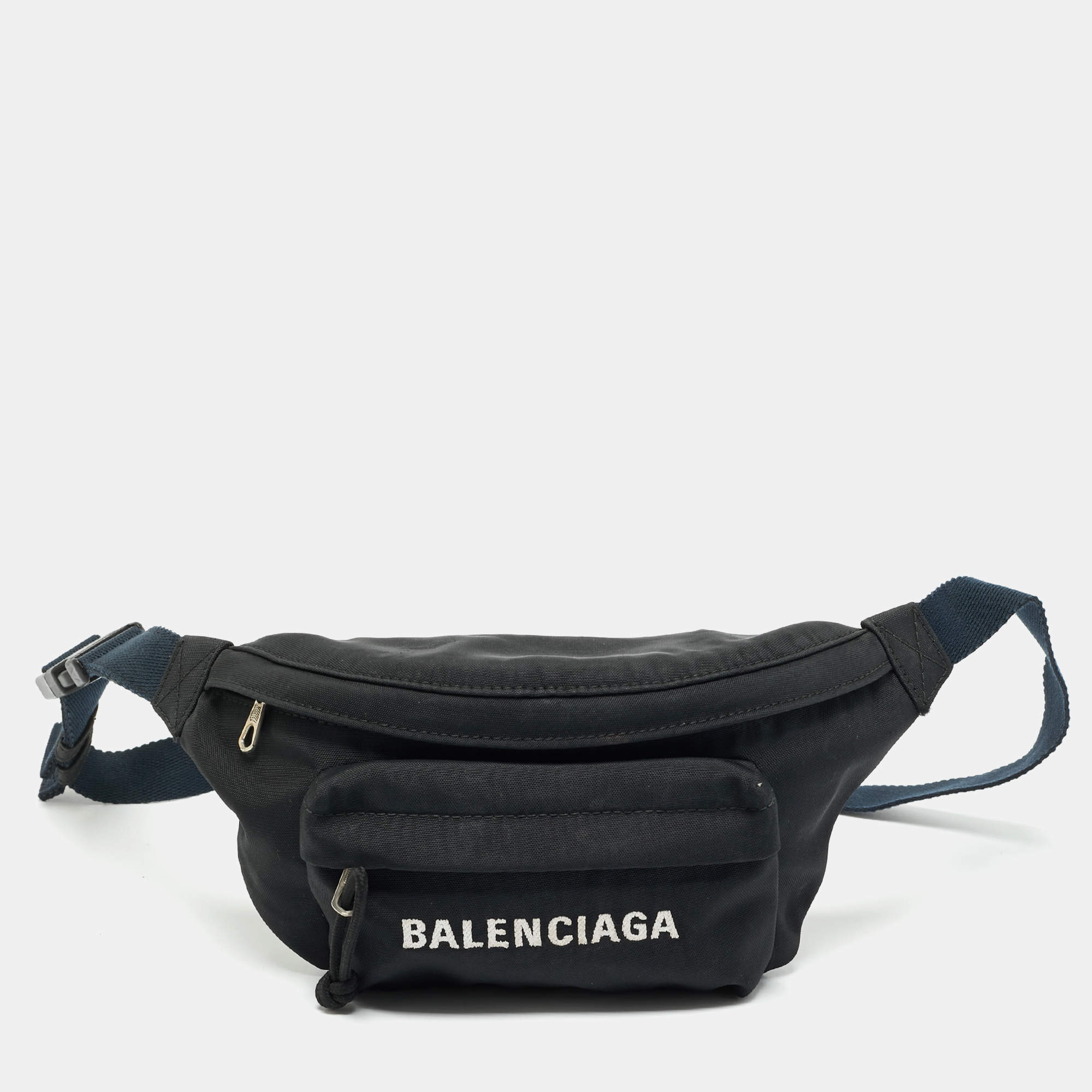 Pre Owned Balenciaga Black Nylon Explorer Belt Bag