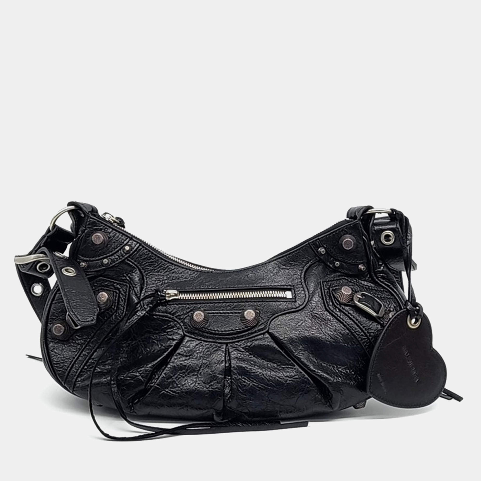 Pre Owned Balenciaga Black Leather Le Cargo Bag Small