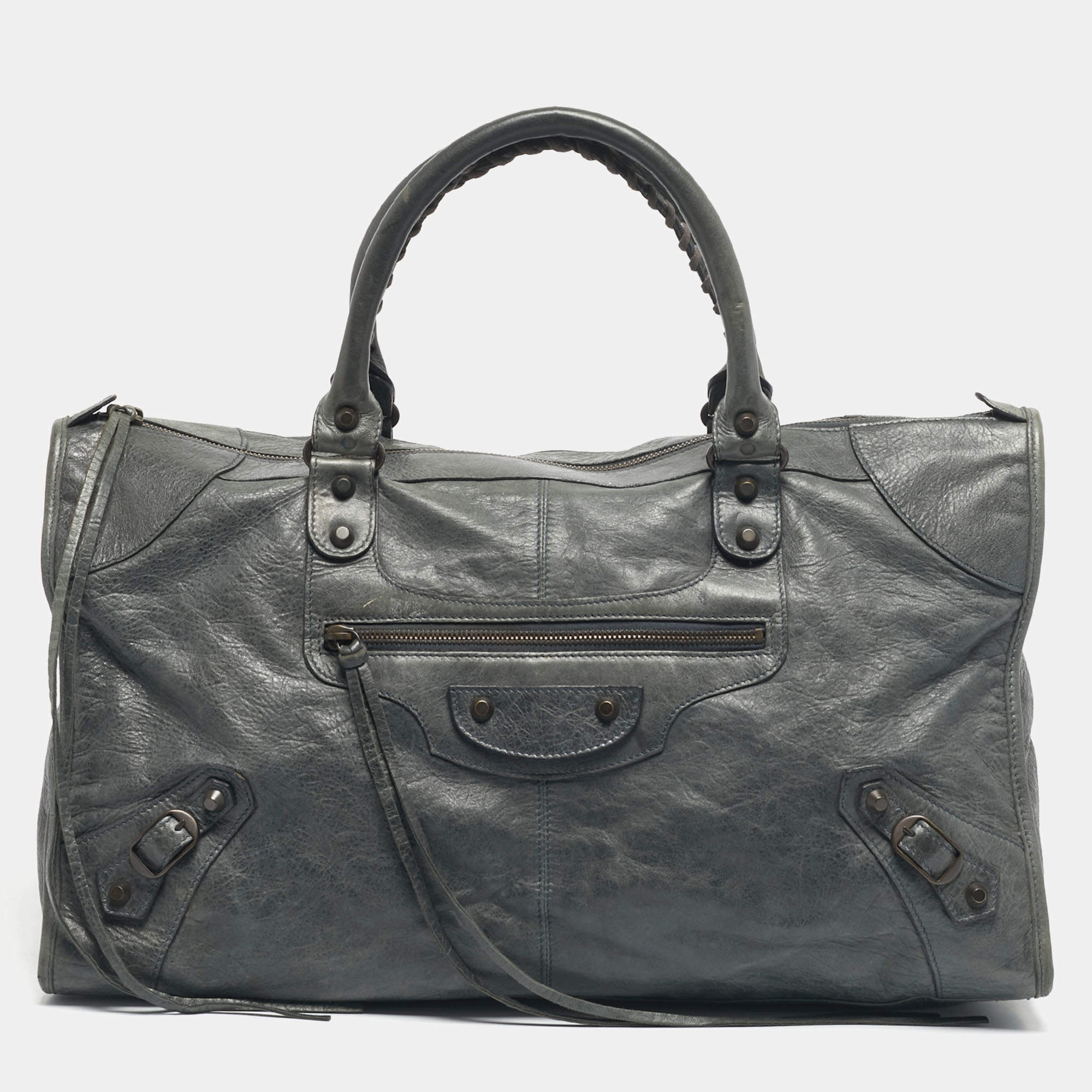 Pre Owned Balenciaga Dark Grey Leather Classic RH Work Bag
