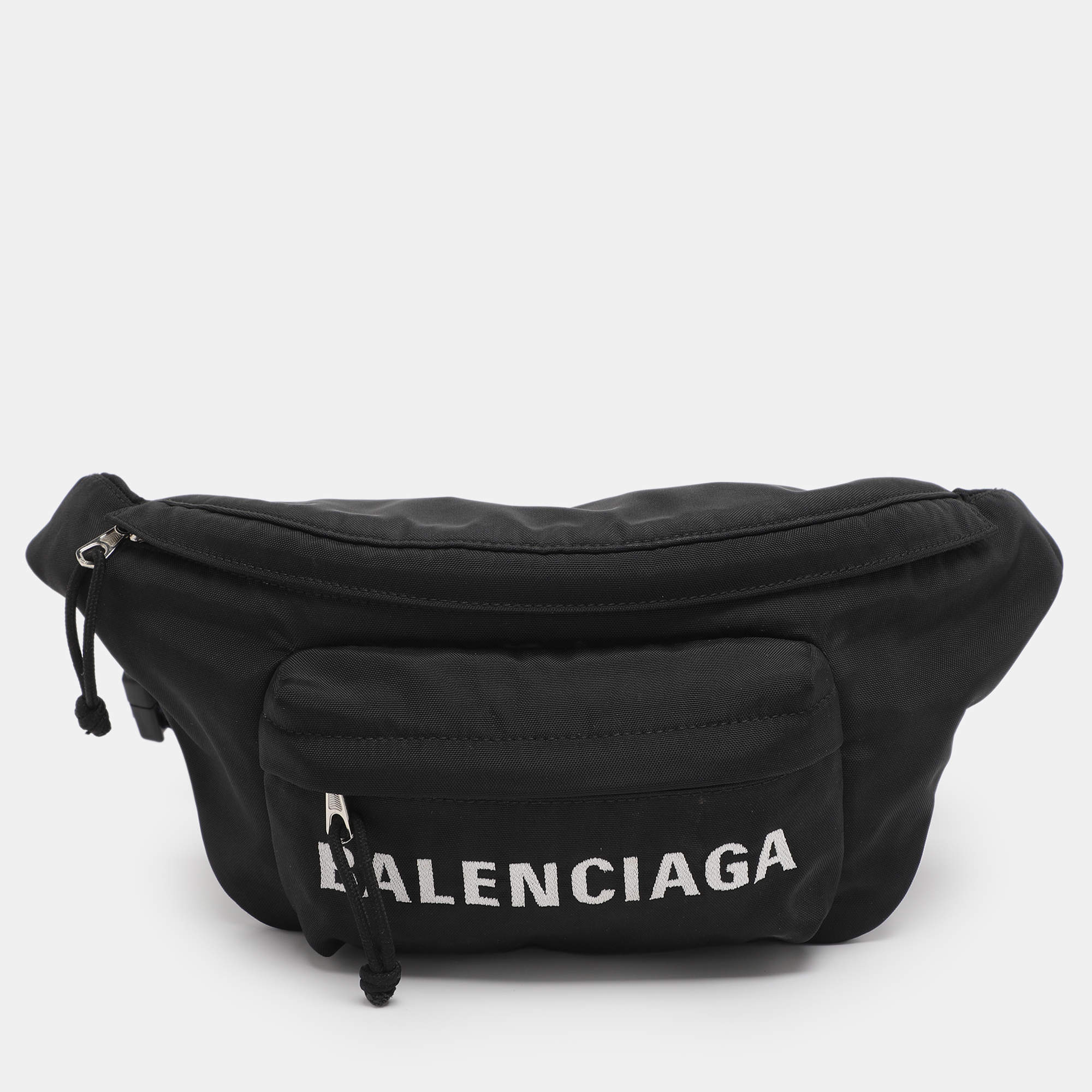 Pre Owned Balenciaga Black Nylon Explorer Belt Bag