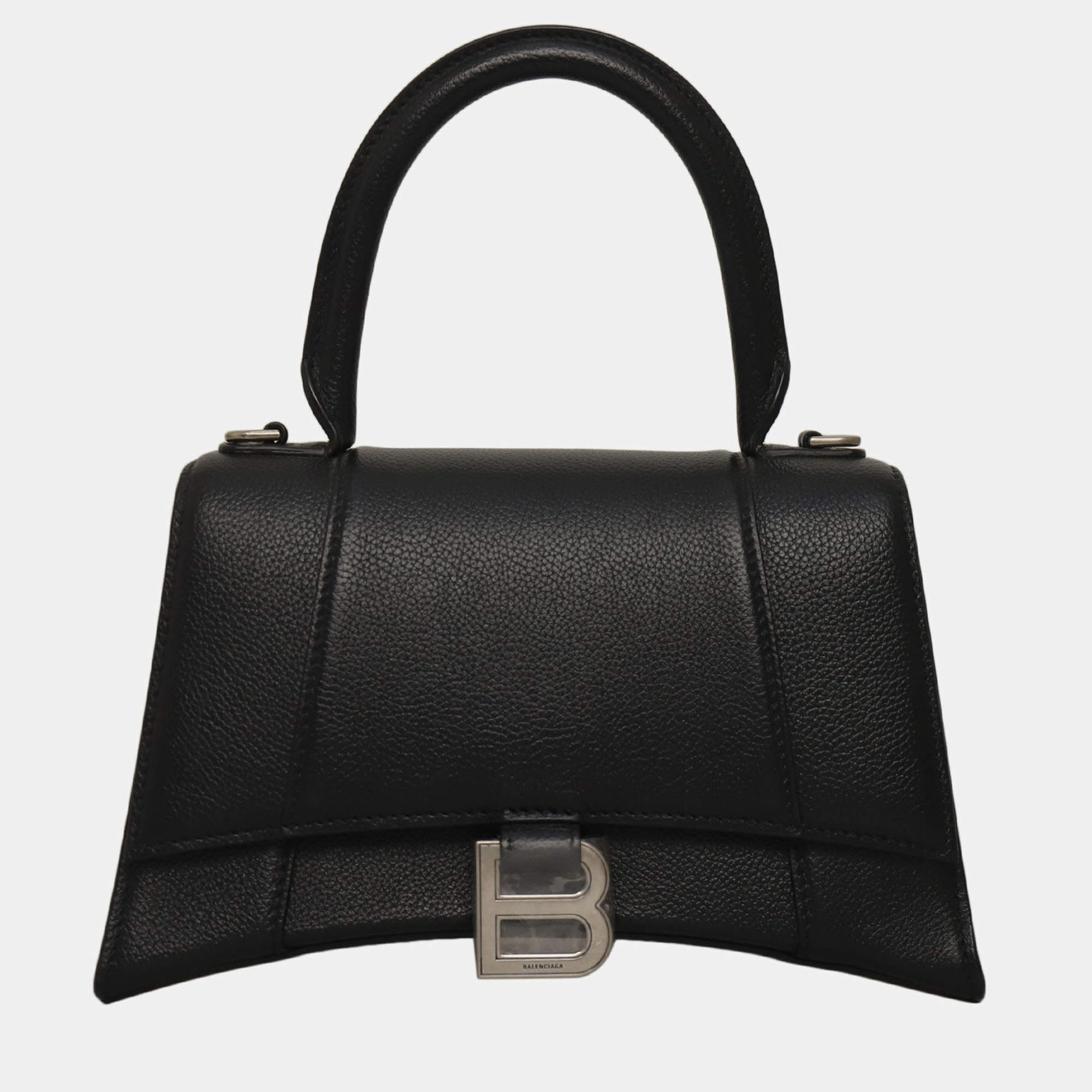 Pre Owned Balenciaga Leather Black Small Hourglass Bag