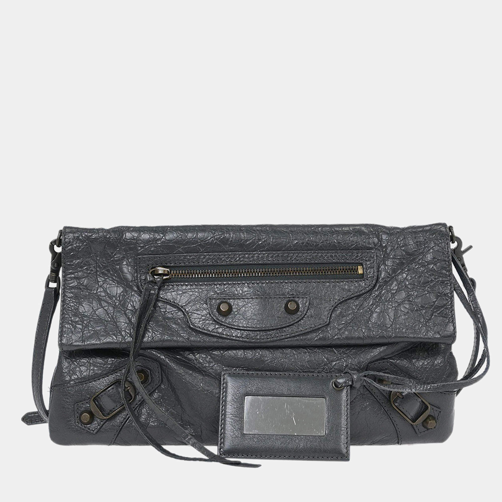 Pre Owned Balenciaga Gray Classic Envelope 2way Clutch