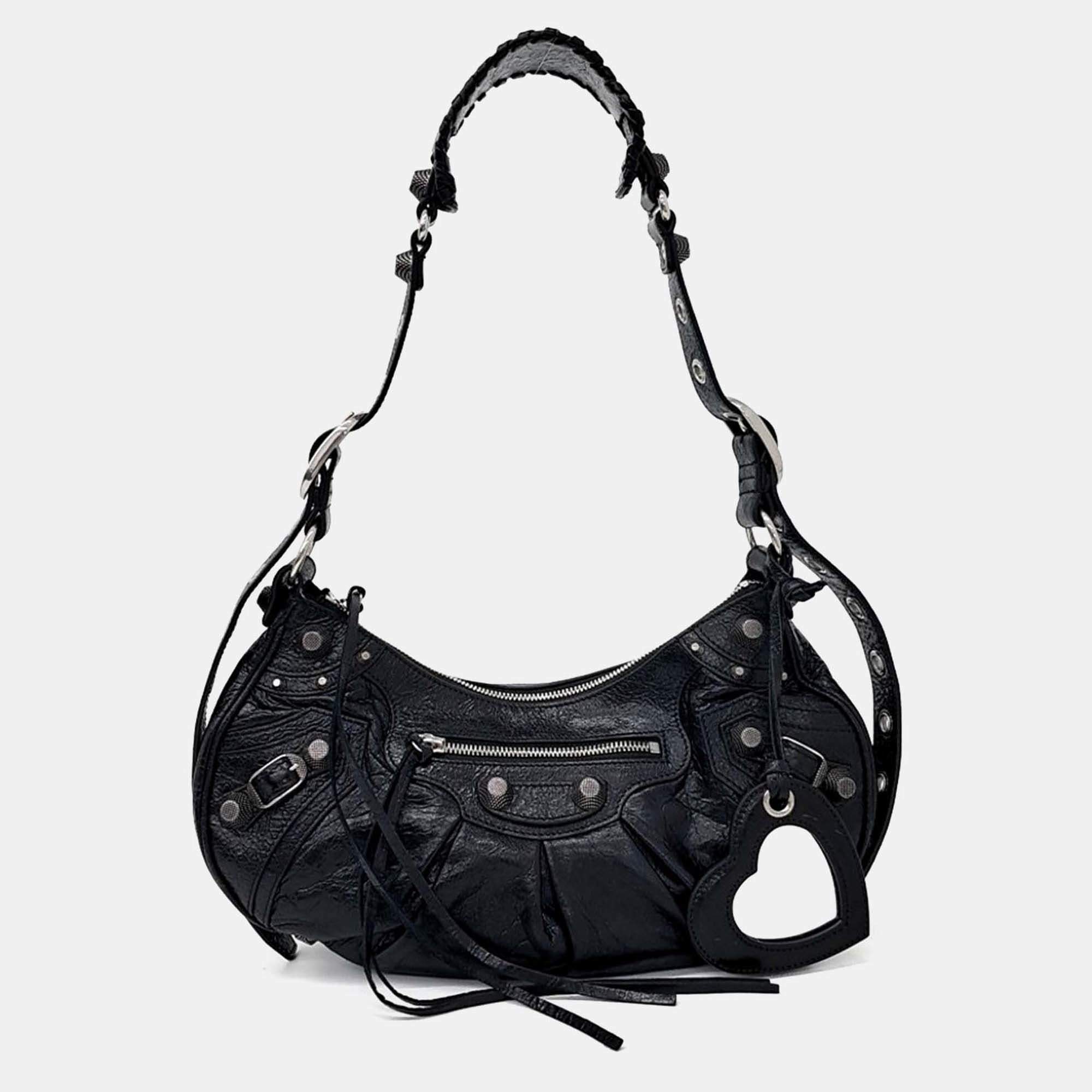 Pre Owned Balenciaga Black Leather Le Cargo Bag Small