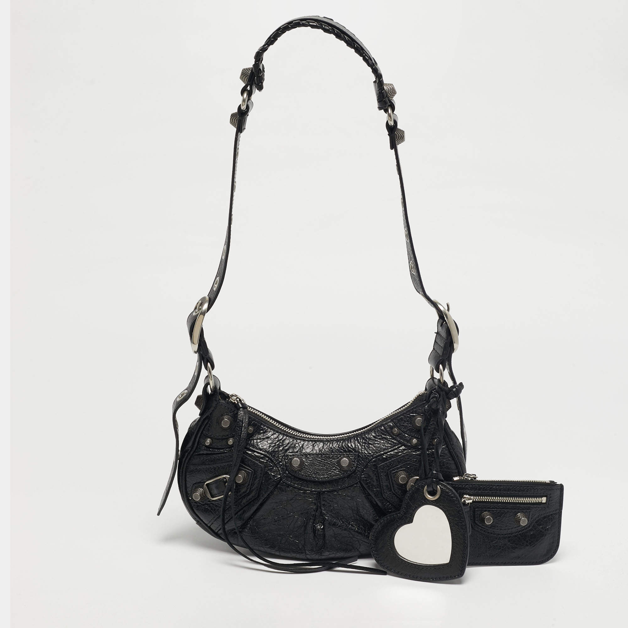 Pre Owned Balenciaga Black Leather XS Le Cagole Shoulder Bag