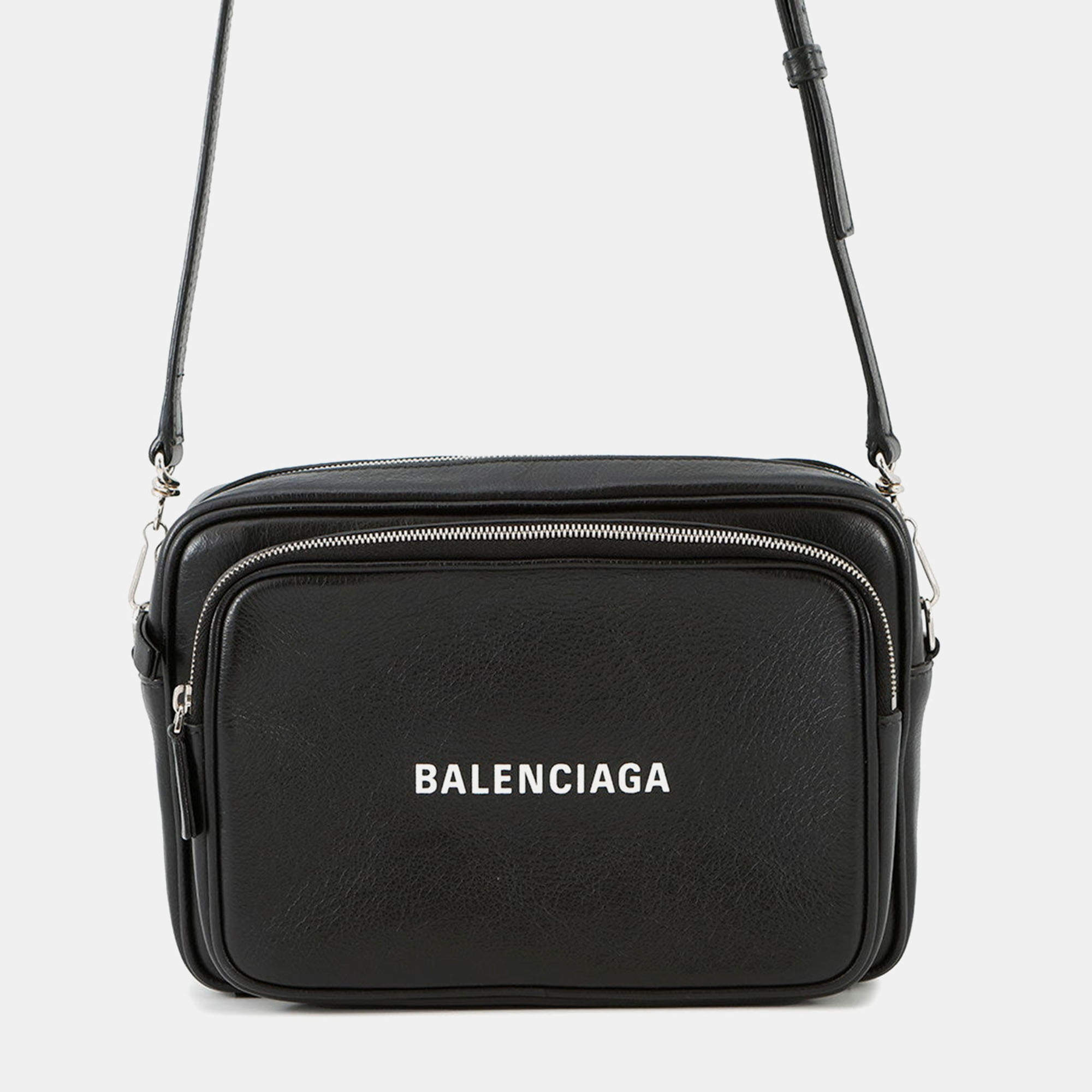 Pre Owned Balenciaga Everyday Cross Body Bag Black Leather
