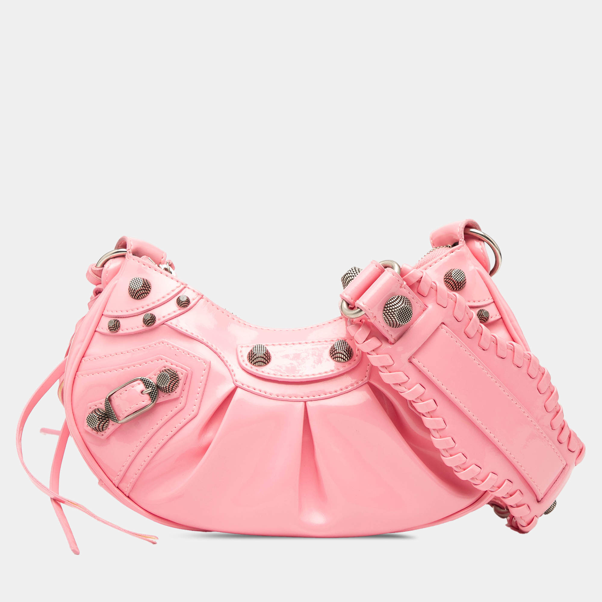 مملوكة مسبقًا Balenciaga Pink Patent Motocross Le Cagole XS