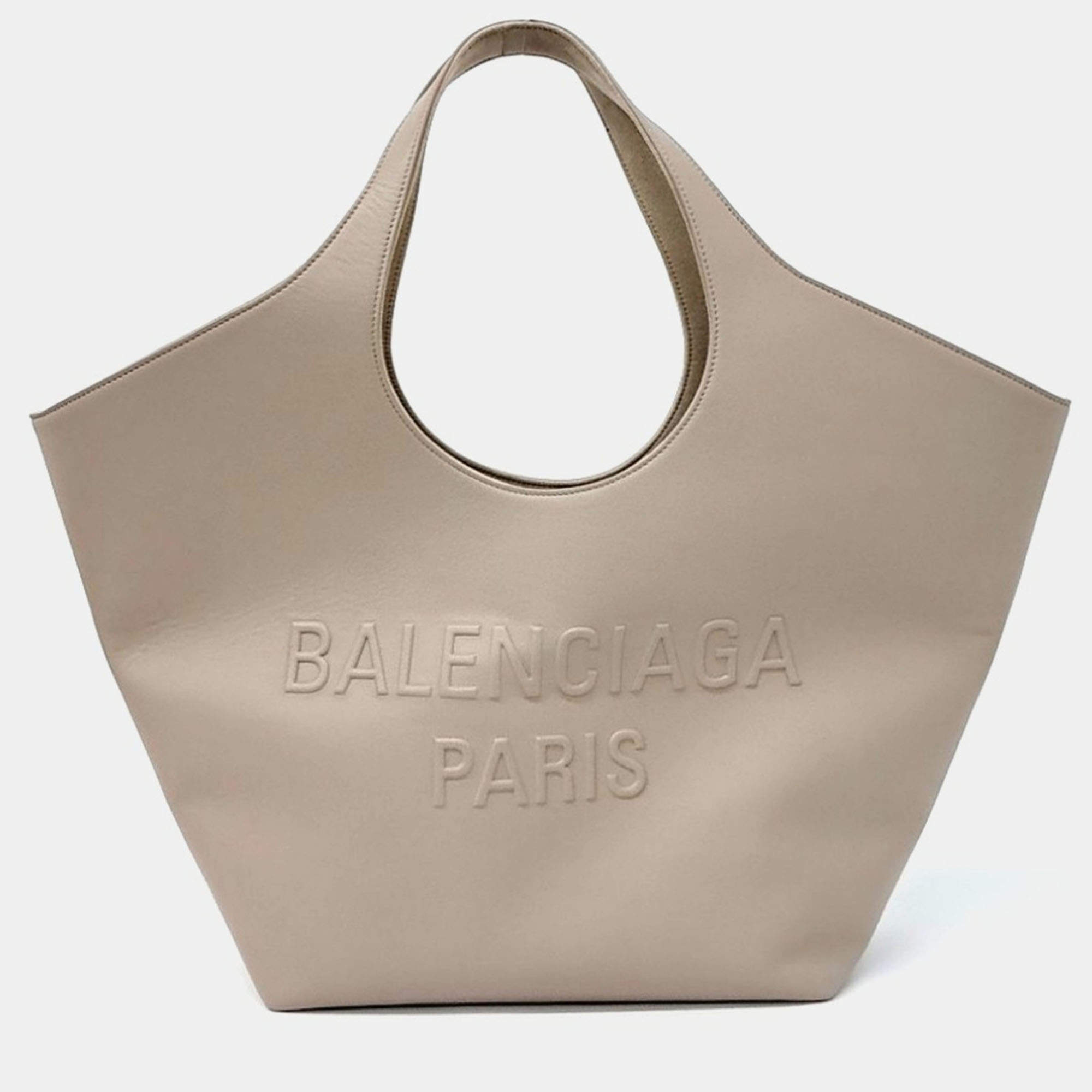 Pre Owned حقيبة يد بالنسياغا جلد بيج ماري-كيت وسط