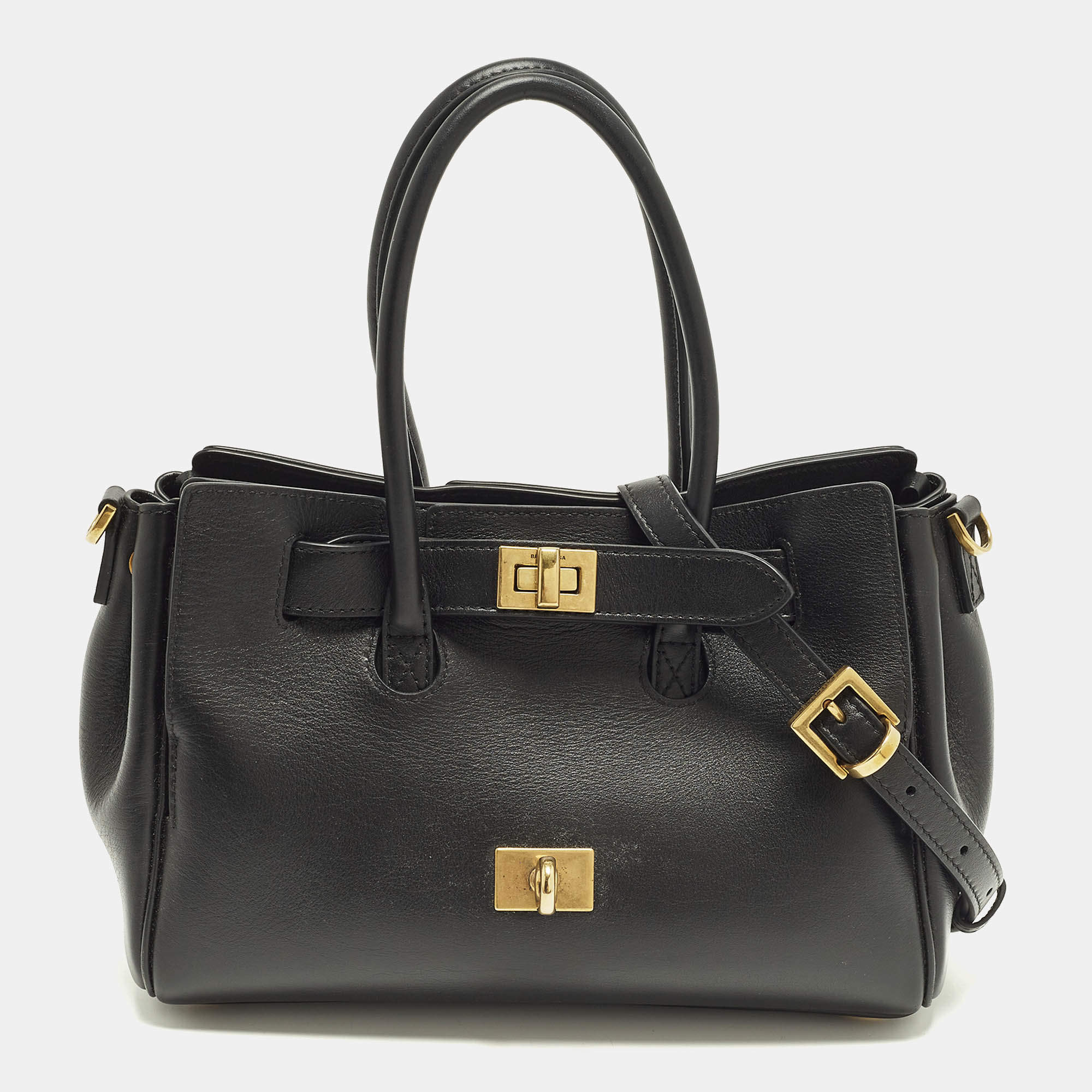 مملوكة مسبقًا Balenciaga Bel Air Black Leather Tote