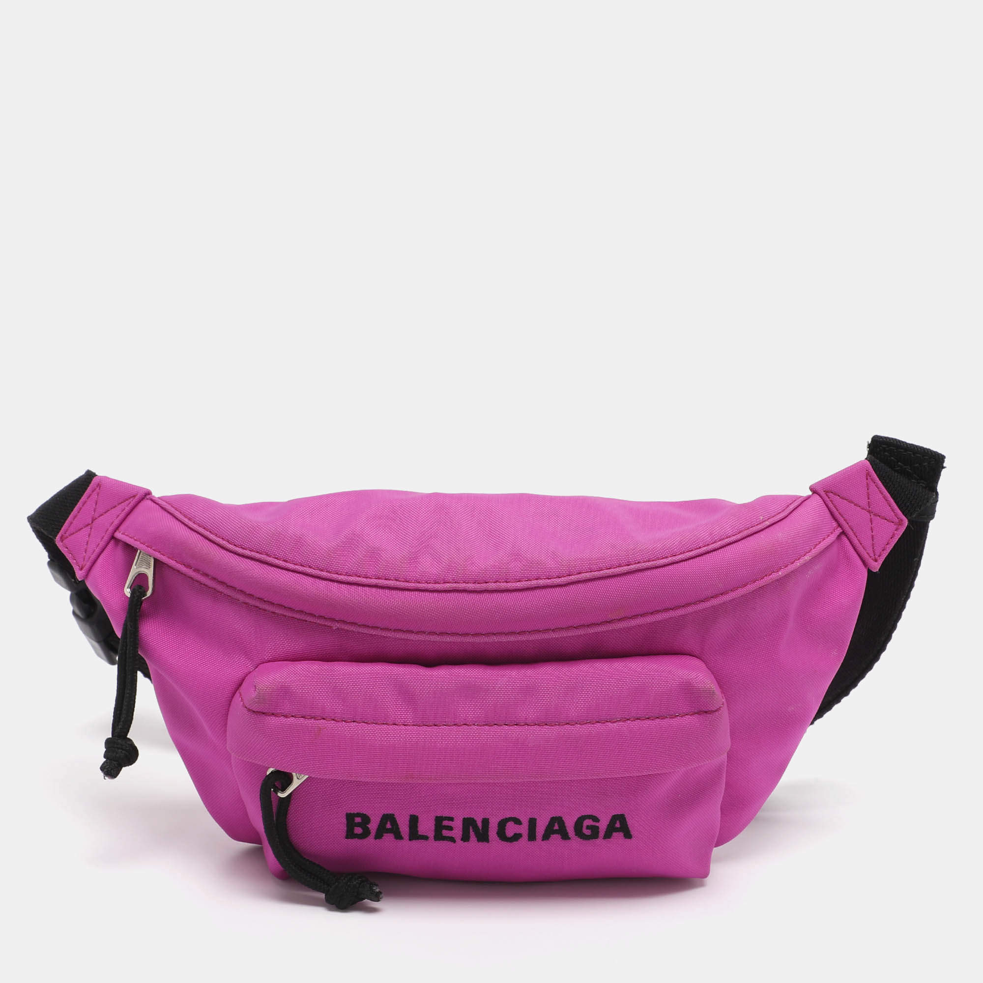 Pre Owned Balenciaga Explorer Pink Nylon Belt Bag