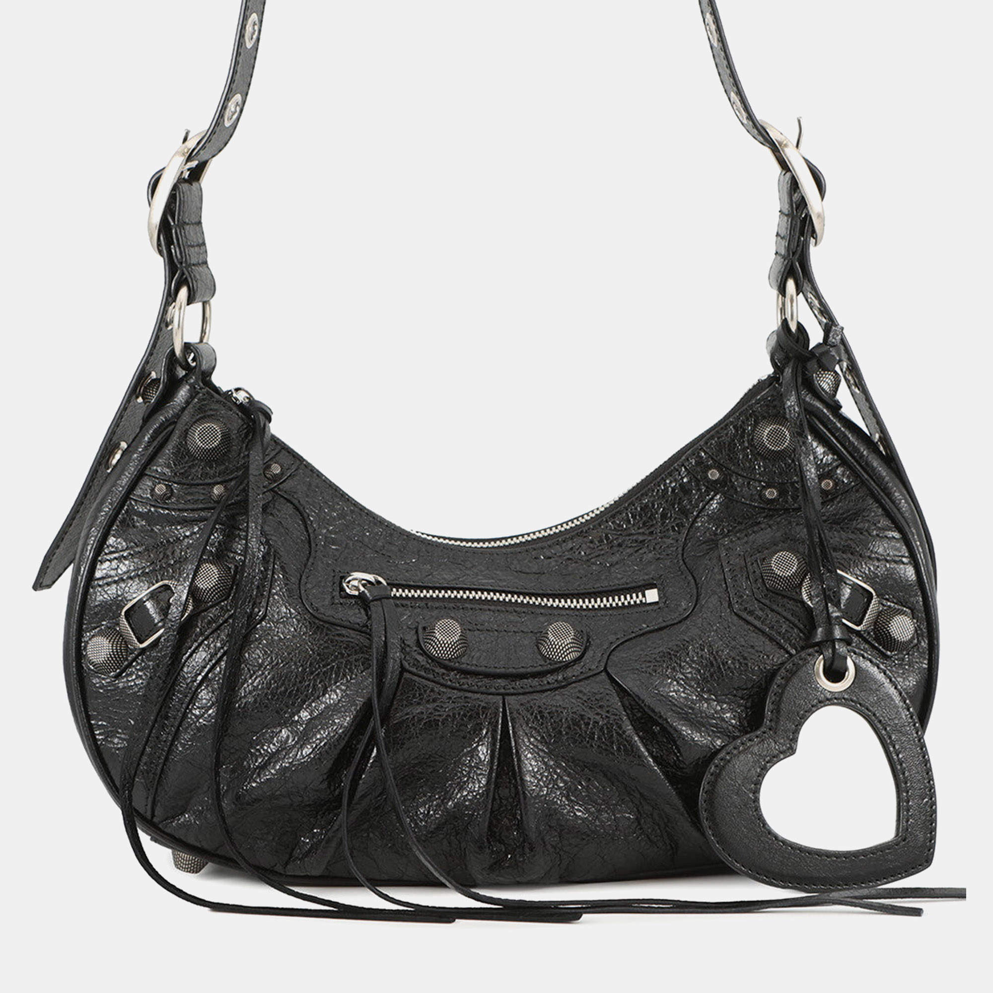 Pre Owned حقيبة كتف صغيرة بالنسياجا لوكا جول جلد أسود