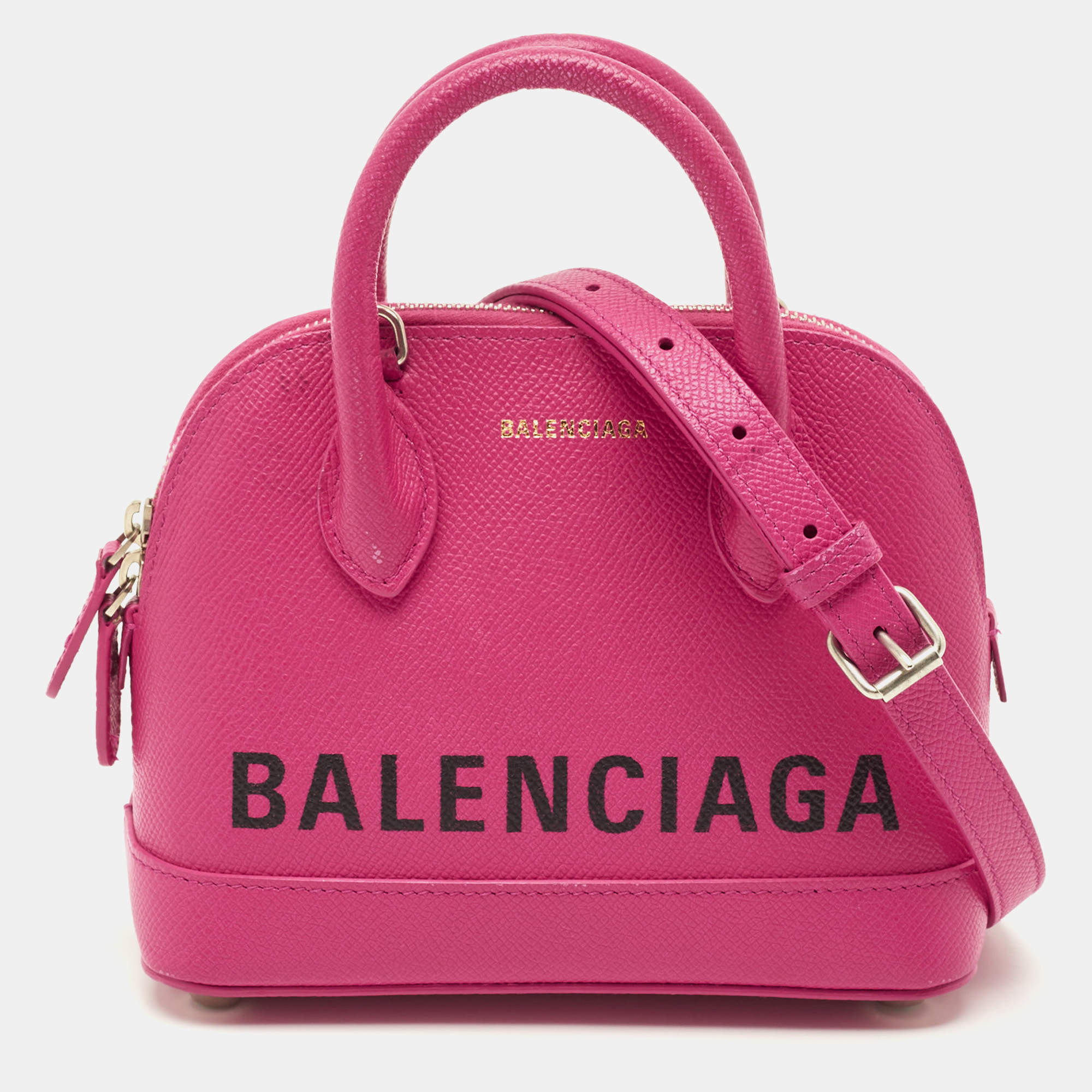 مملوكة مسبقًا Balenciaga Ville XXS Fuchsia Leather Satchel