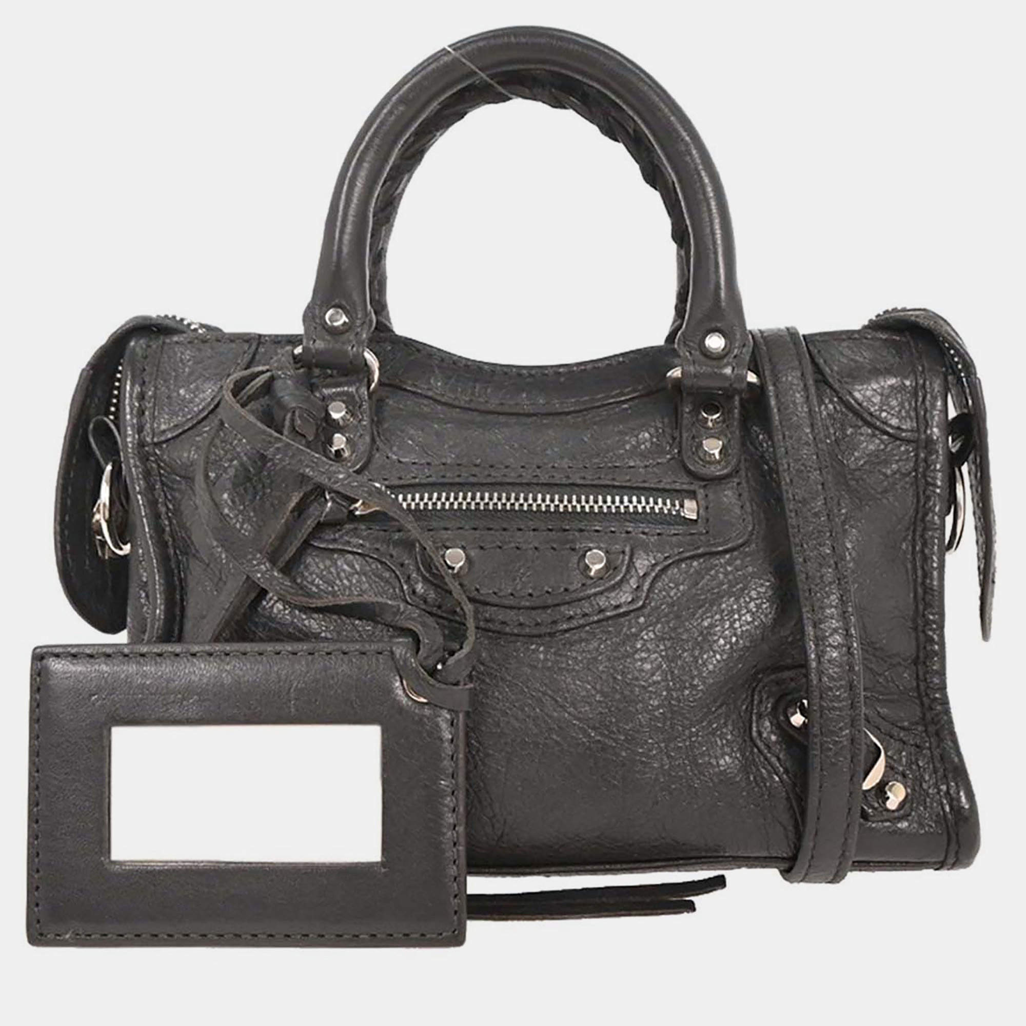 Pre Owned Balenciaga Gray Classic Nano City 2way Handbag