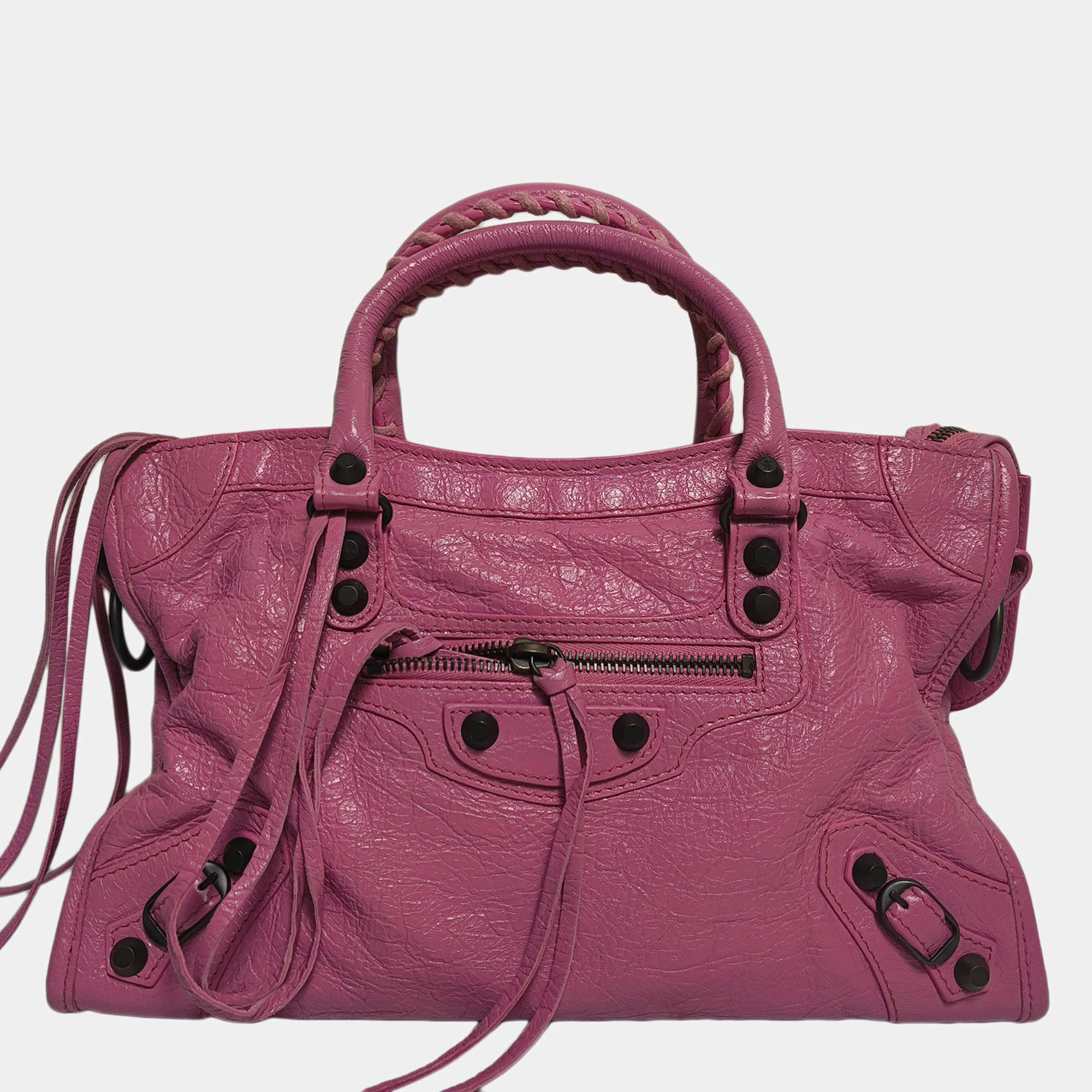 Pre Owned Balenciaga Pink Leather Le City Bag Le City Small Bag