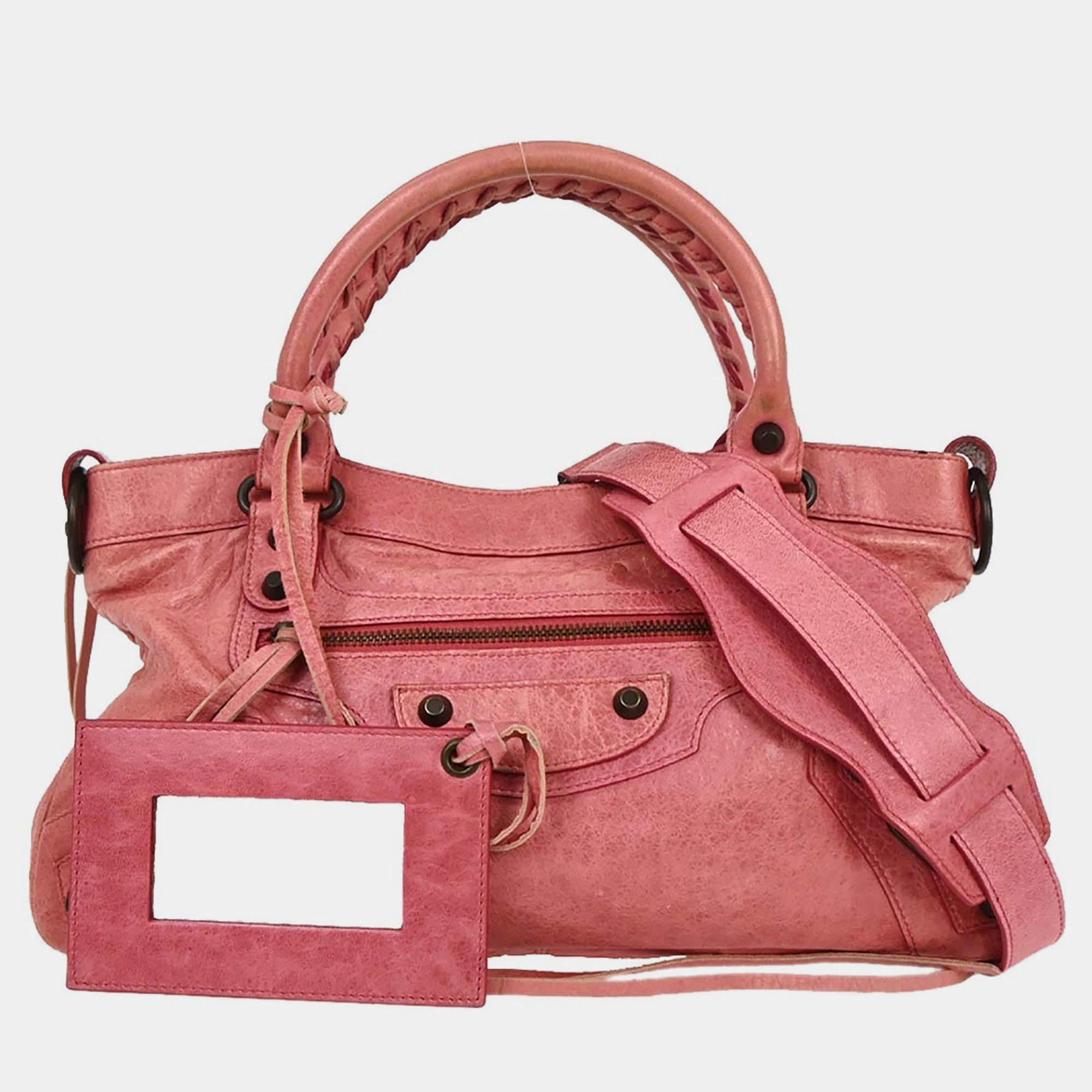 Pre Owned حقيبة بالنسياغا ذا فيرست 2 في 1 يد باللون الوردي