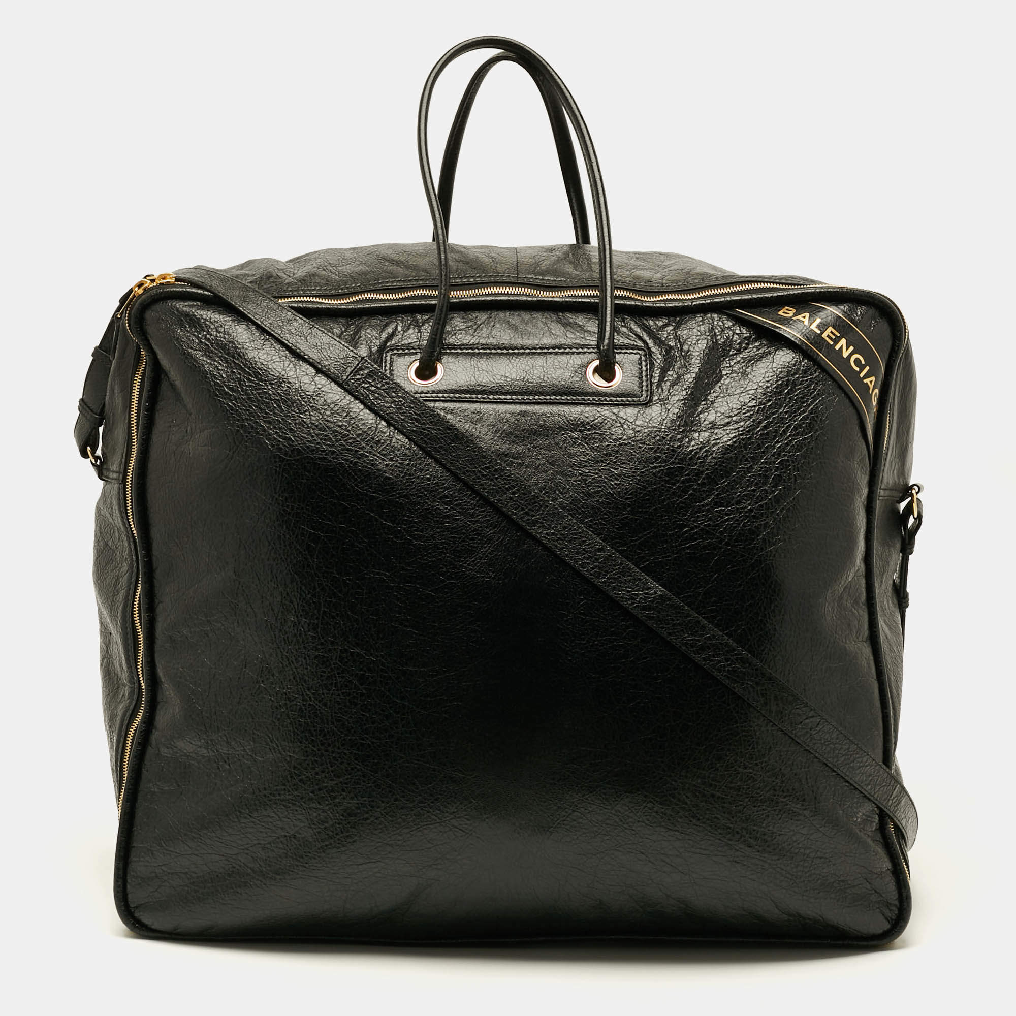 مملوكة مسبقًا Balenciaga Blanket Square XL Black Leather Bag