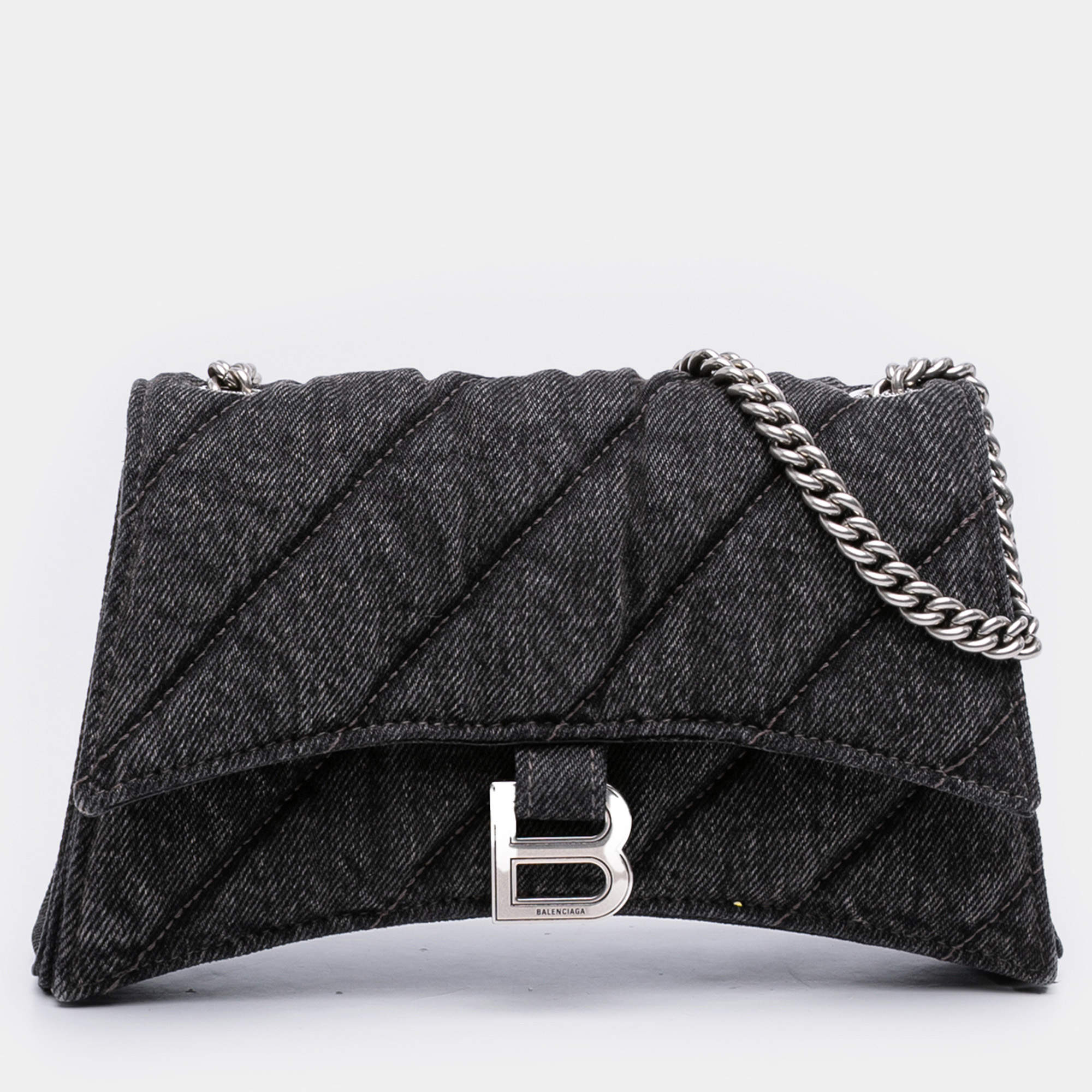 Pre Owned Balenciaga XS Denim Crush Chain Crossbody