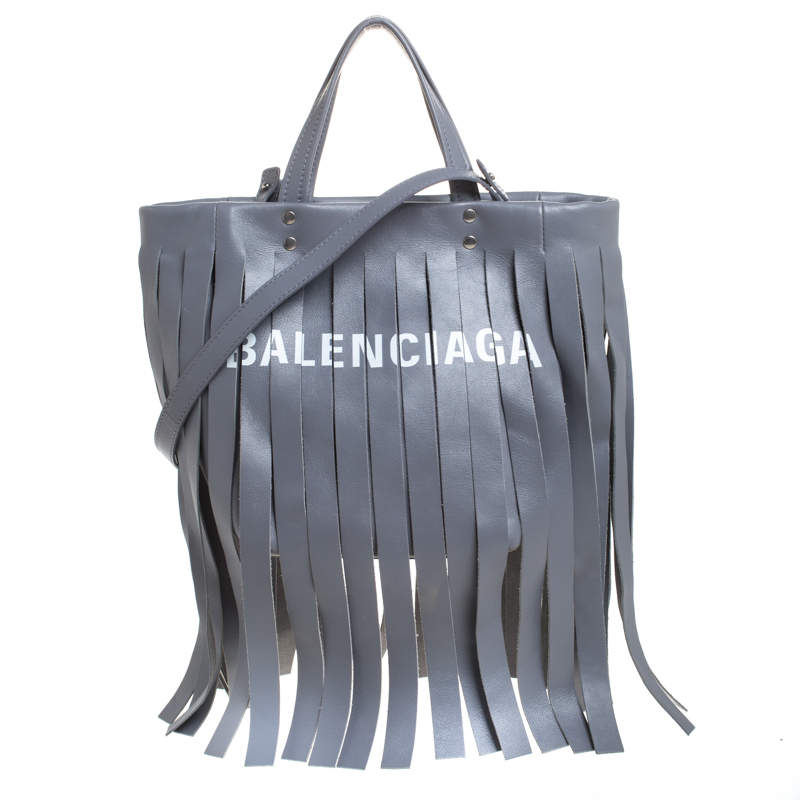 Balenciaga Grey Leather Laundry Cabas 