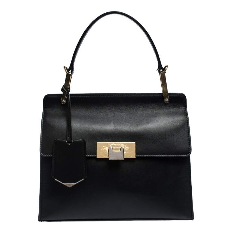 Balenciaga Black Leather Le Dix Cartable Top Handle Bag