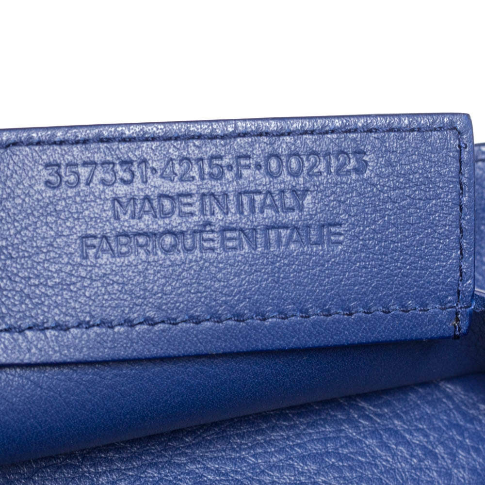 New Balenciaga Veau Papier A4 Blue Calfskin Leather Large Tote Bag 357331 