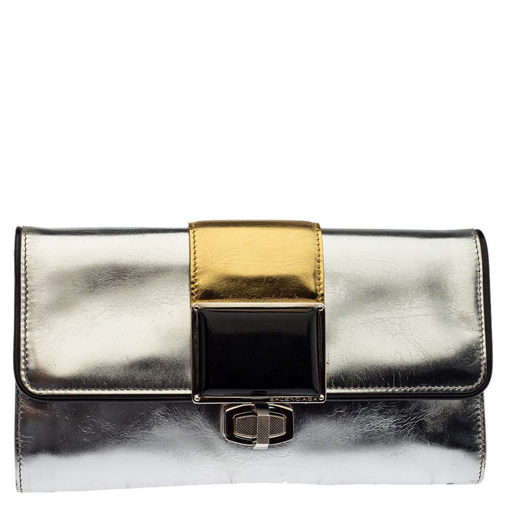 Pre Owned Balenciaga Multicolor Leather Cherche Clutch