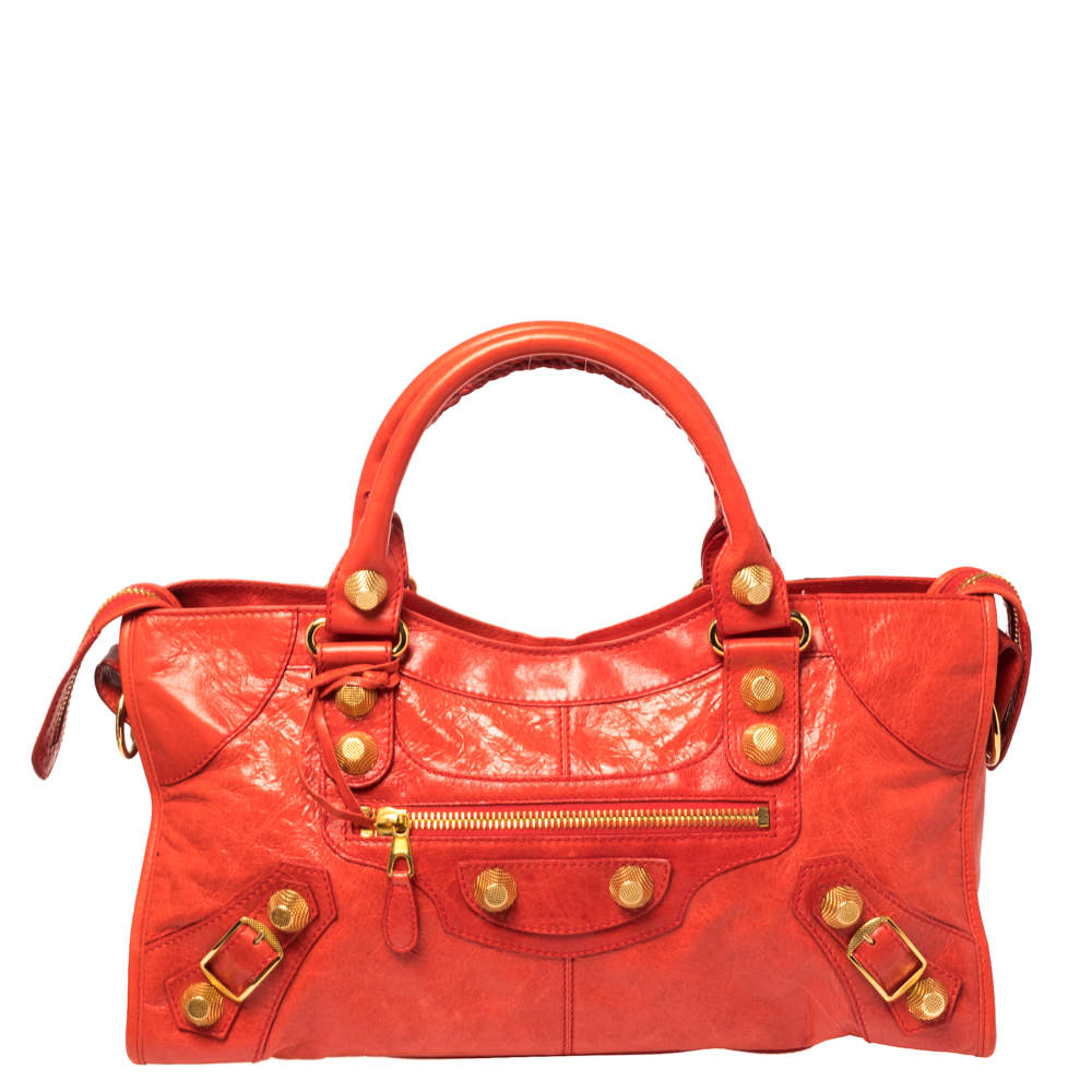 Pre Owned Balenciaga Rouge Leather GGH Part Time Tote