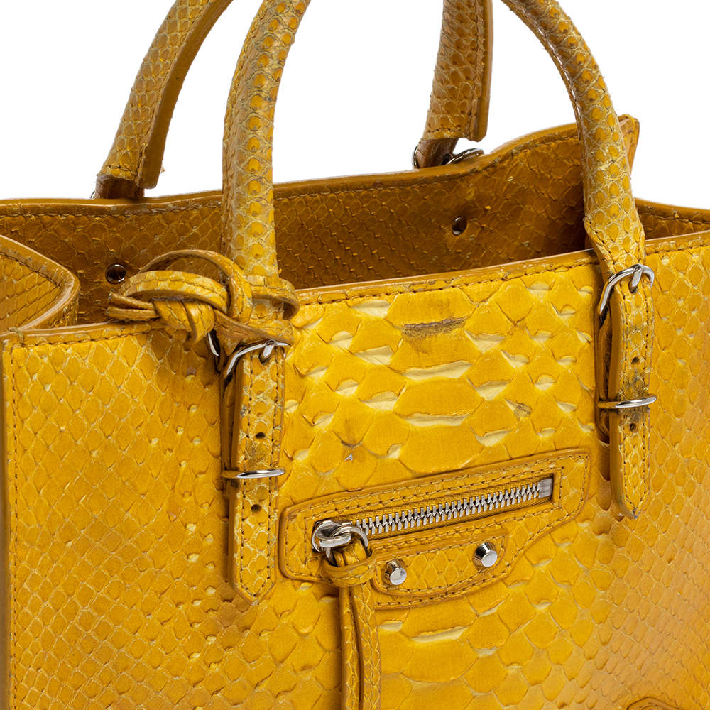 Balenciaga Yellow Python Mini Papier A4 Tote Balenciaga