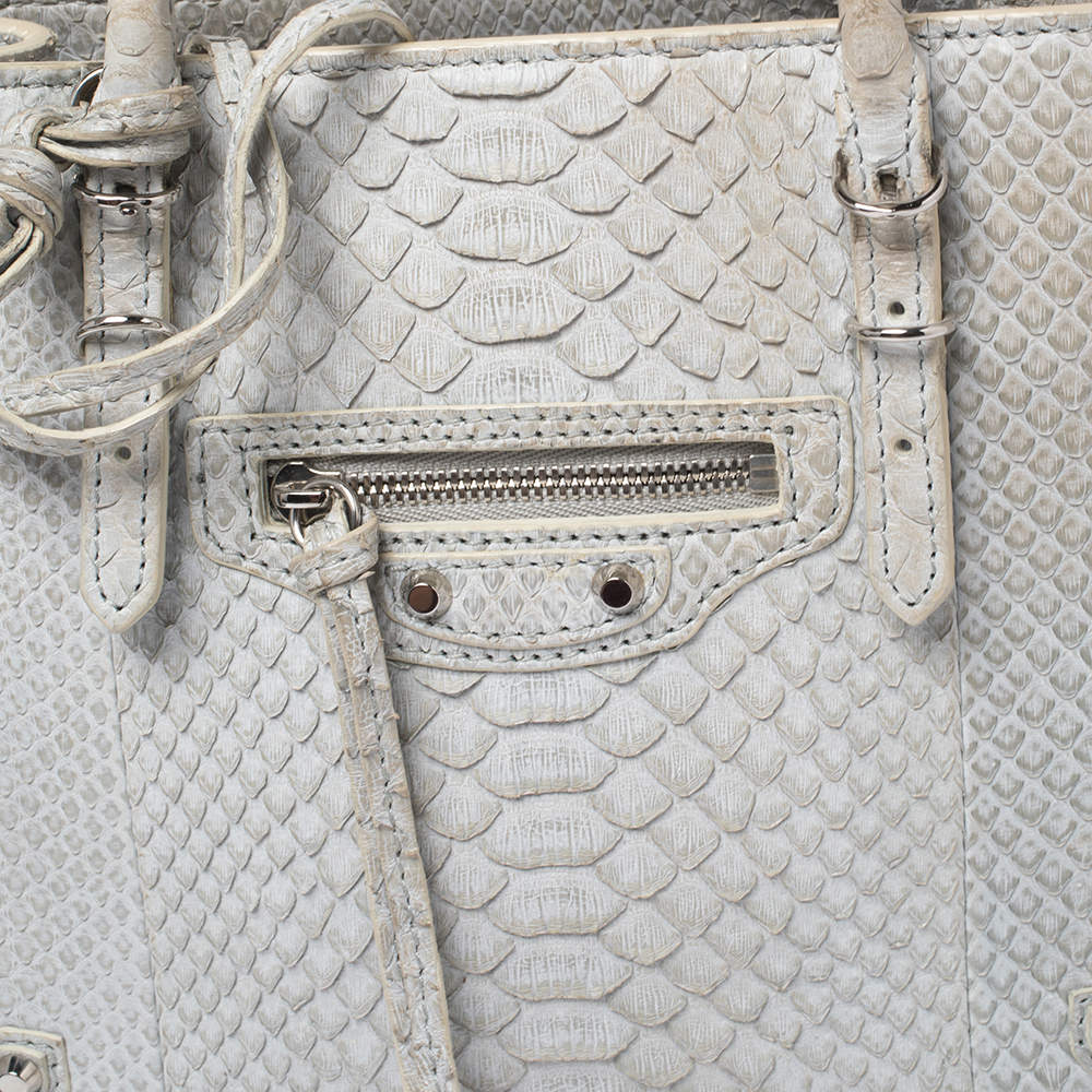 balenciaga 2014 CLASSIC PYTHON A4 PAPIER TOTE Beige ref.113880