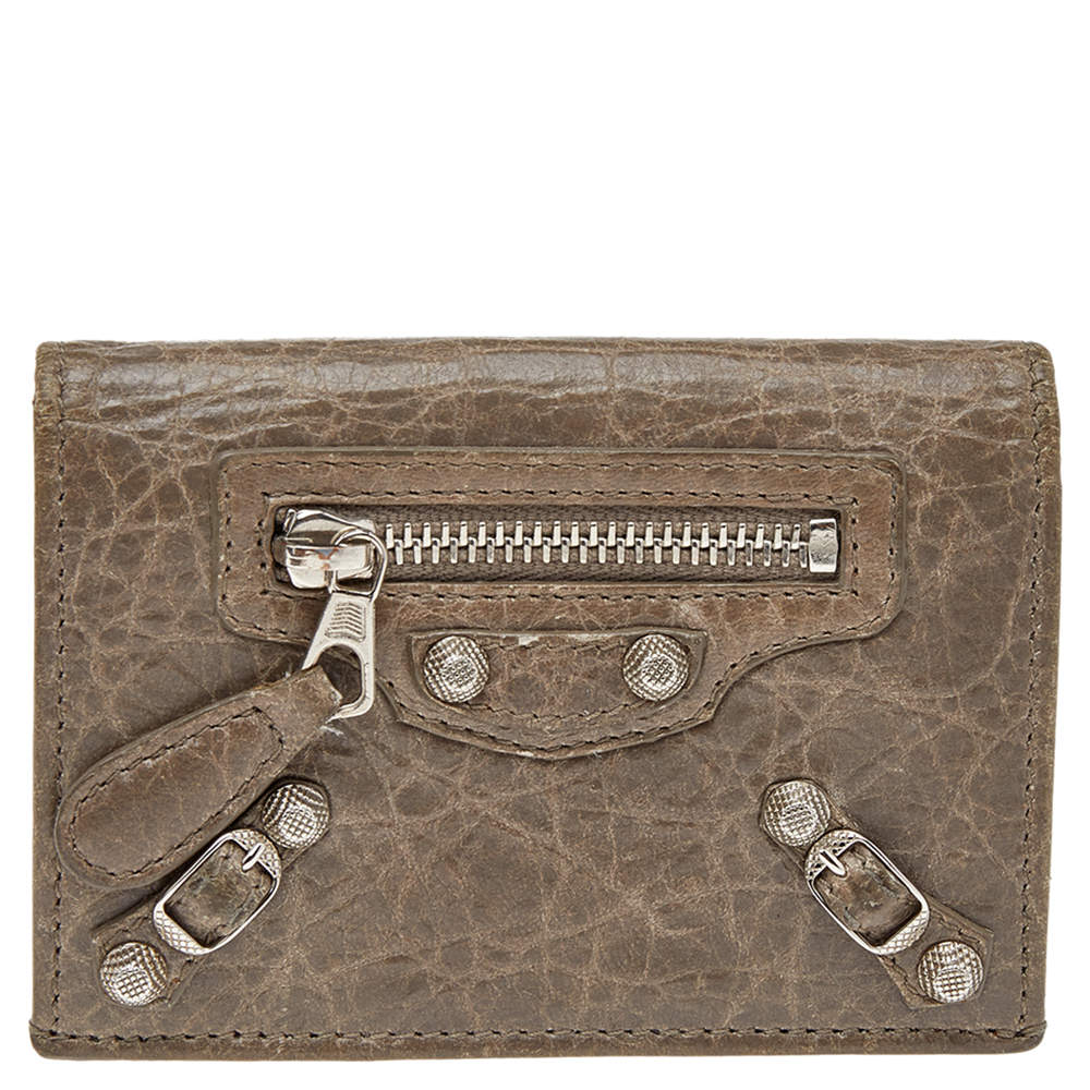 Pre Owned محفظة بالنسياغا سيتي جلد غاليت ثنائية الطي