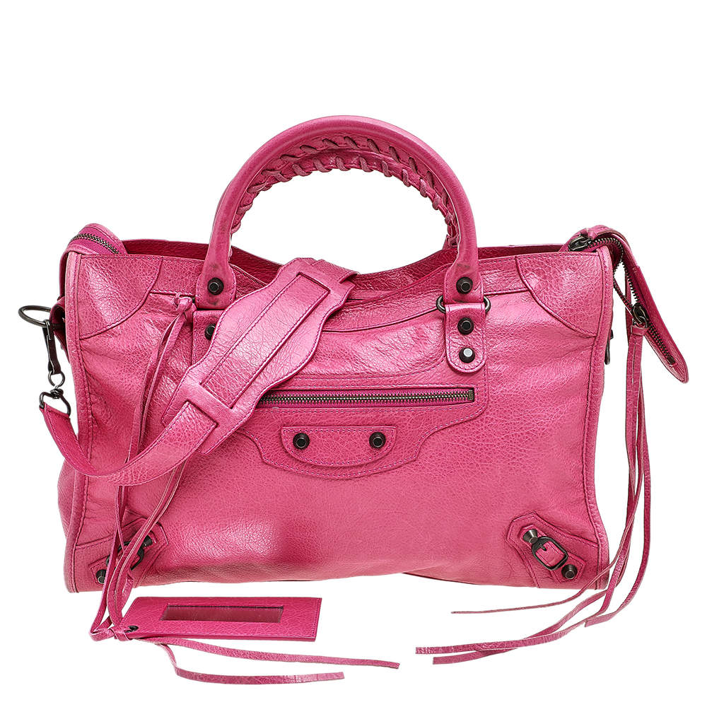 مملوكة مسبقًا Balenciaga Cyclamen Leather RH City Bag