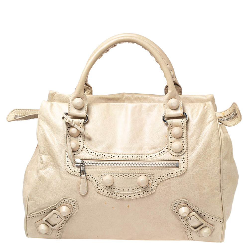 Cream best sale balenciaga bag