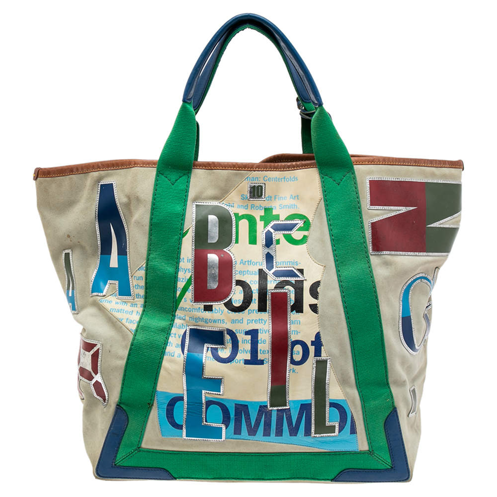 Pre Owned حقيبة يد شوبر بالنسياغا الفابيت حافة جلد وسويدي متعدد الألوان 