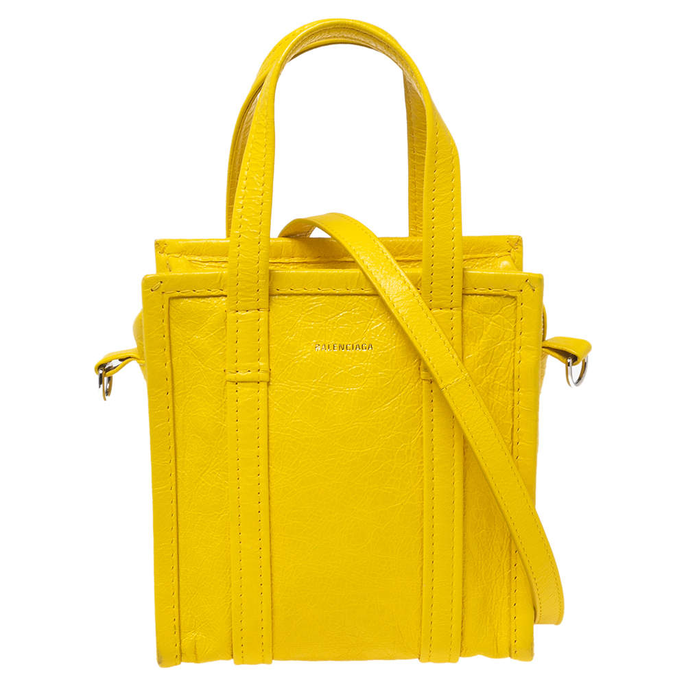 مملوكة مسبقًا حقيبة يد توتس بالنسياغا اكس اكس اس بازار جلد أصفر